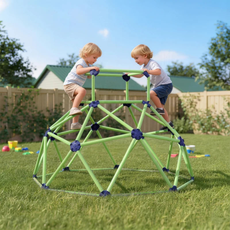 Qaba Climbing Dome, 6FT Geometric Dome Climber, Indoor Outdoor Jungle Gym Playground for Kids 3-8 Boys Girls, Green