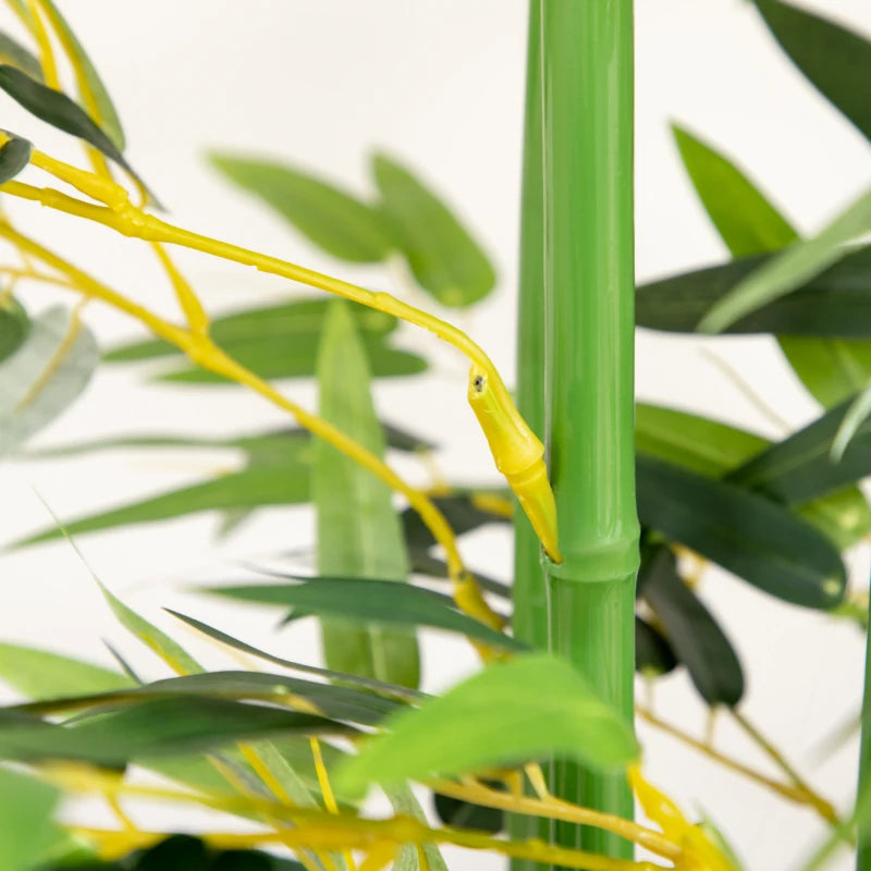 5ft Tall Artificial Bamboo Tree, Decorative Faux Plant with Pine Wood Base for Indoor Home Office Decor