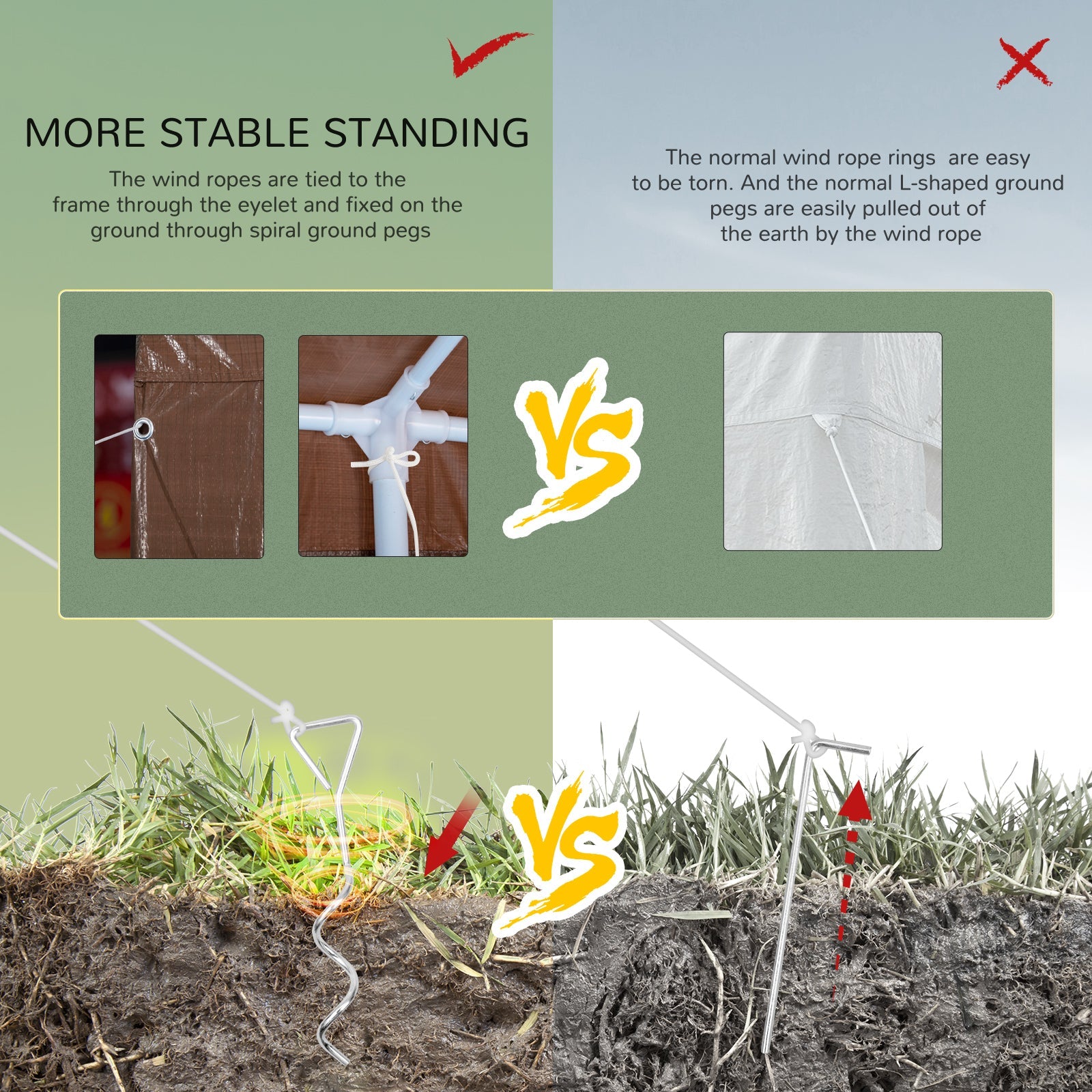 Outsunny 19' x 9' Party Tent Gazebo Canopy with 4 Removable Window for Outdoor Event with Wind Ropes and Ground Stakes, Coffee