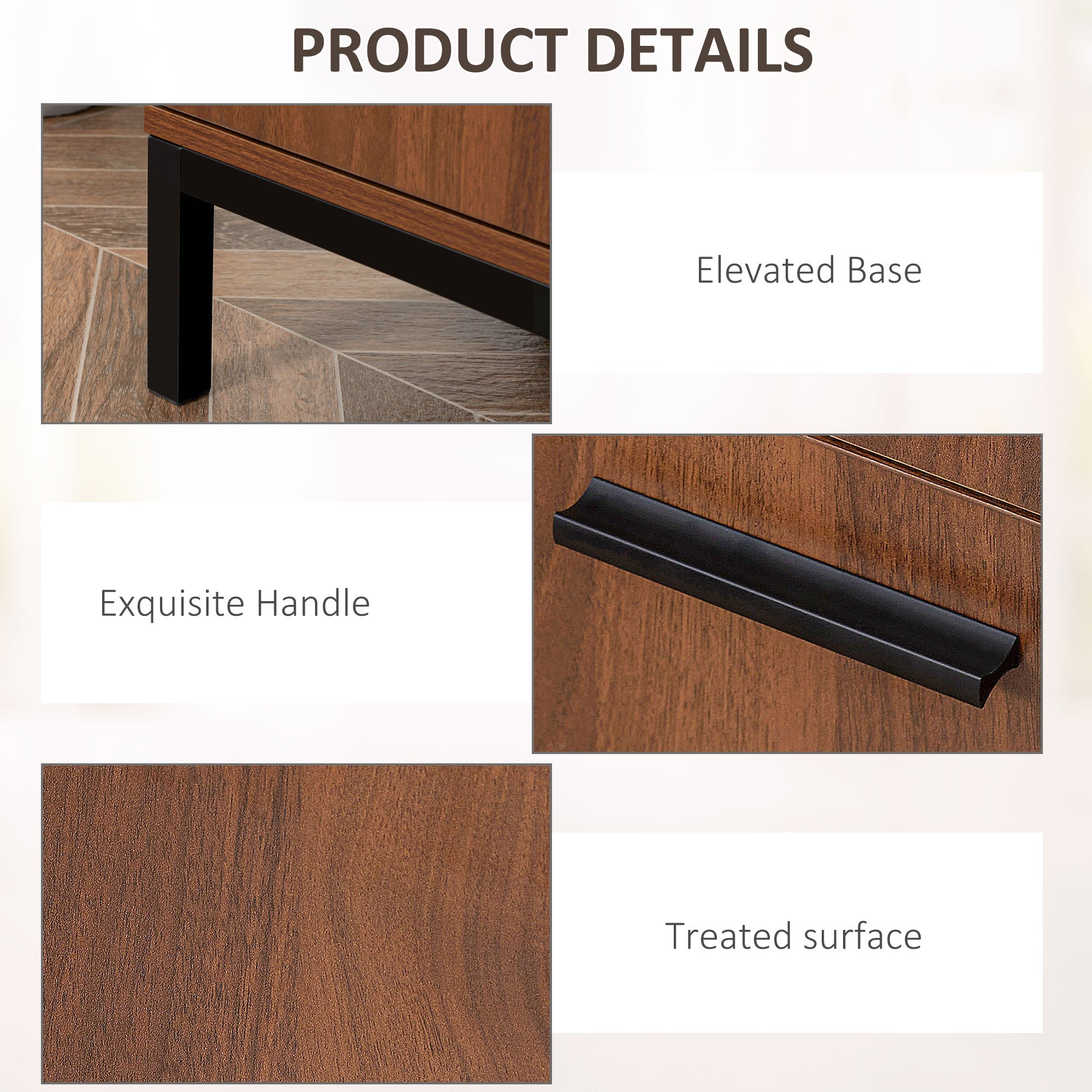 HOMCOM Kitchen Cabinet Storage Sideboard with Drawer Adjustable Shelves Enclosed Cabinet for Living Room Dining Room White