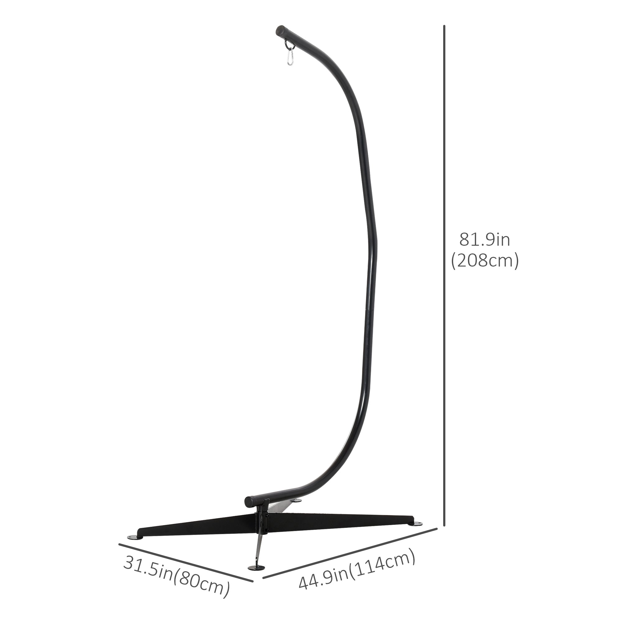 Outsunny Hanging Hammock Chair Stand C Stand Steel for Indoor Outdoor Air Porch Swing Chair
