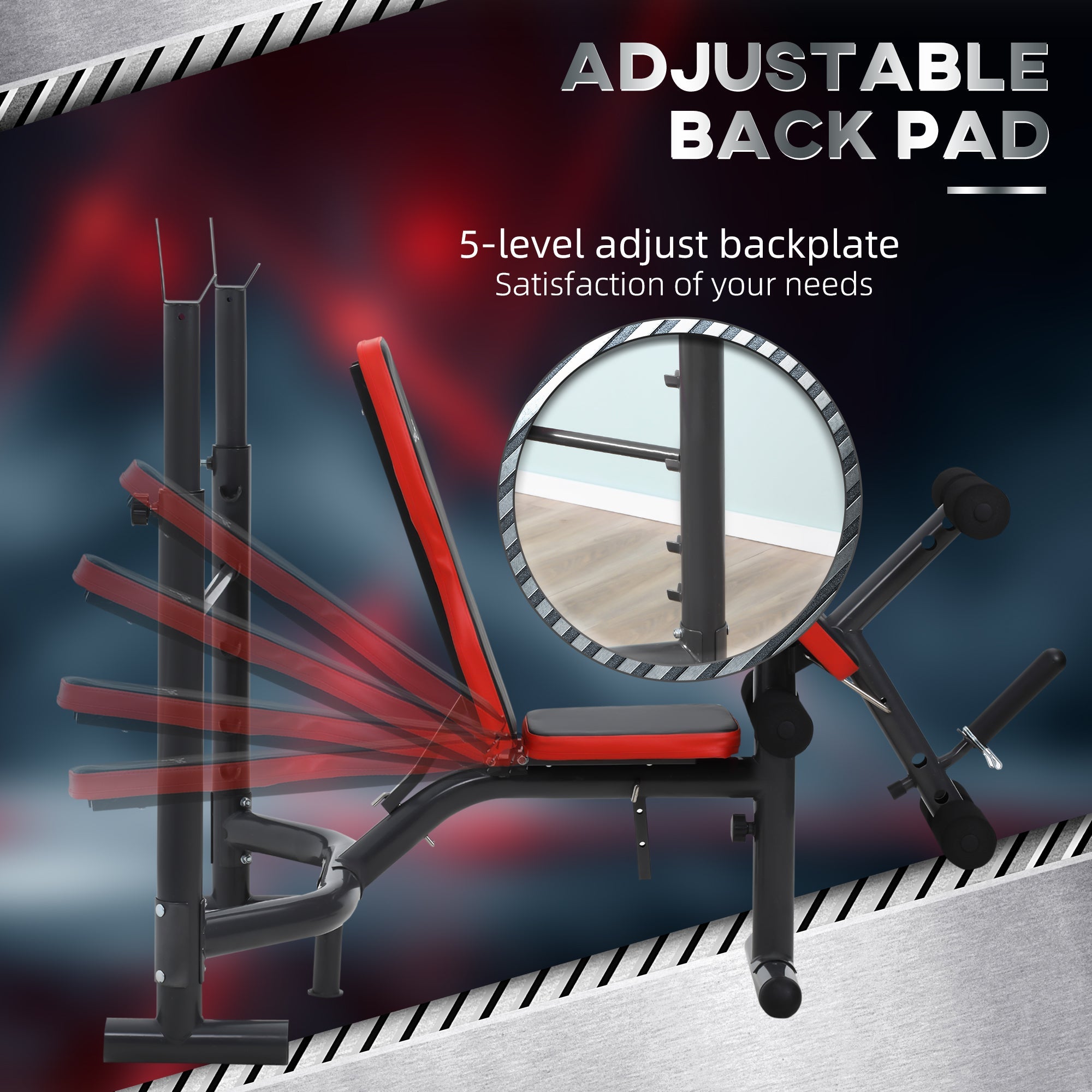 Soozier Workout Bench Heavy Duty Adjustable with Preacher Curl Leg Developer for Full Body Exercise Black