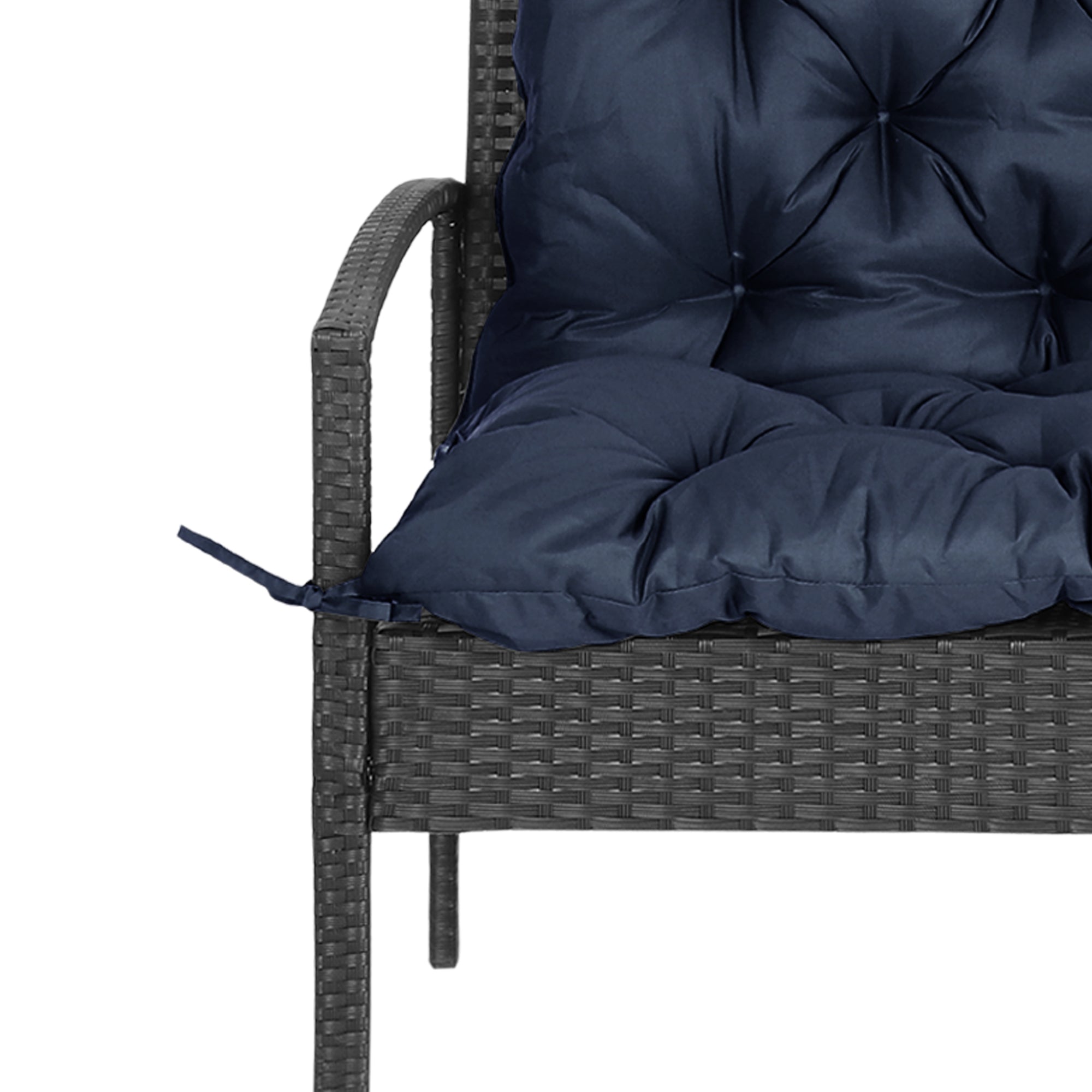 Outsunny Non-Slip Garden Bench Cushion 2 Seater Thick Pad Swing Chair Mat Replacement 39.4" x 38.6" Dark Blue