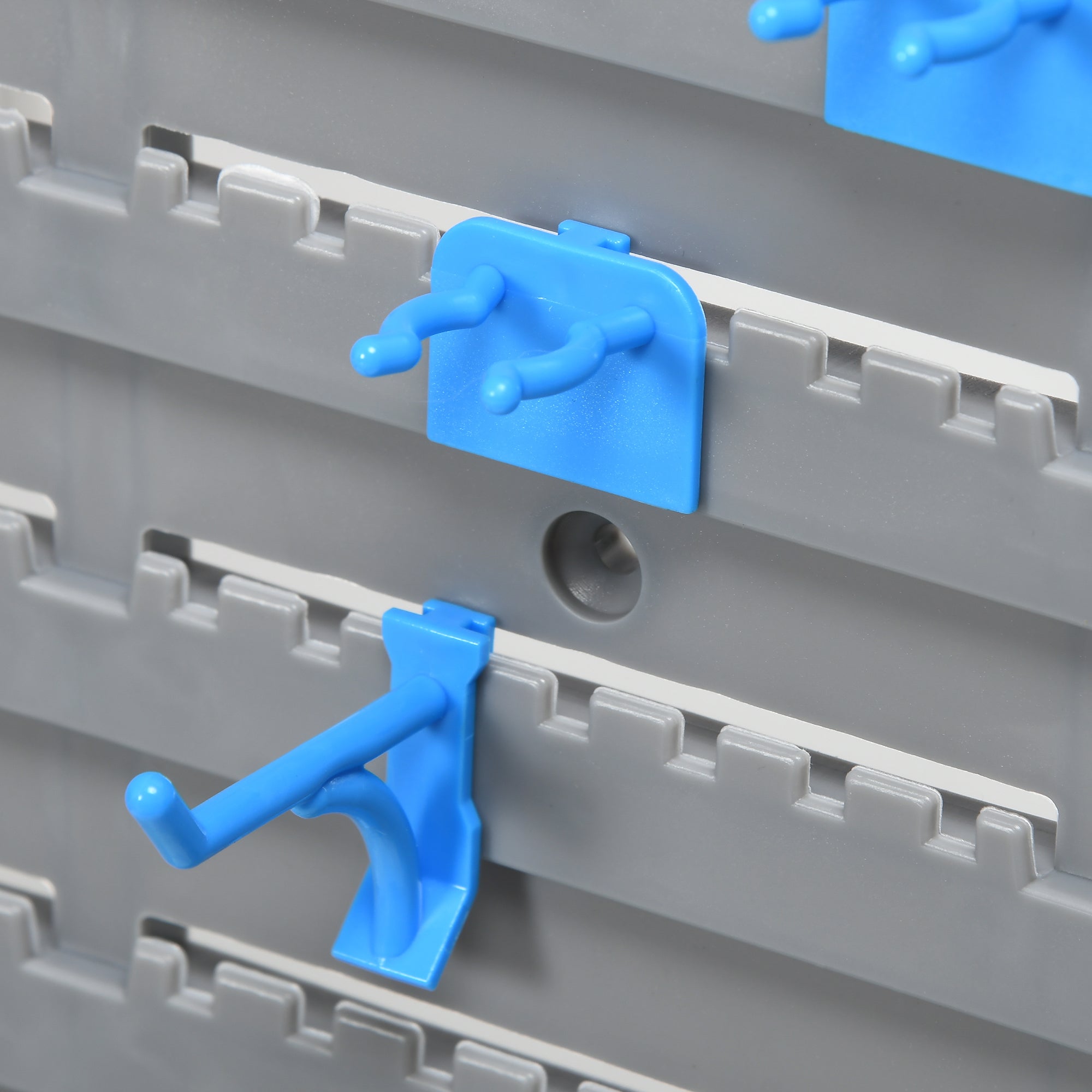DURHAND Pegboard Perfection: 54-Piece Wall Mount Garage Storage Solution with Blue Hooks for Organized Efficiency