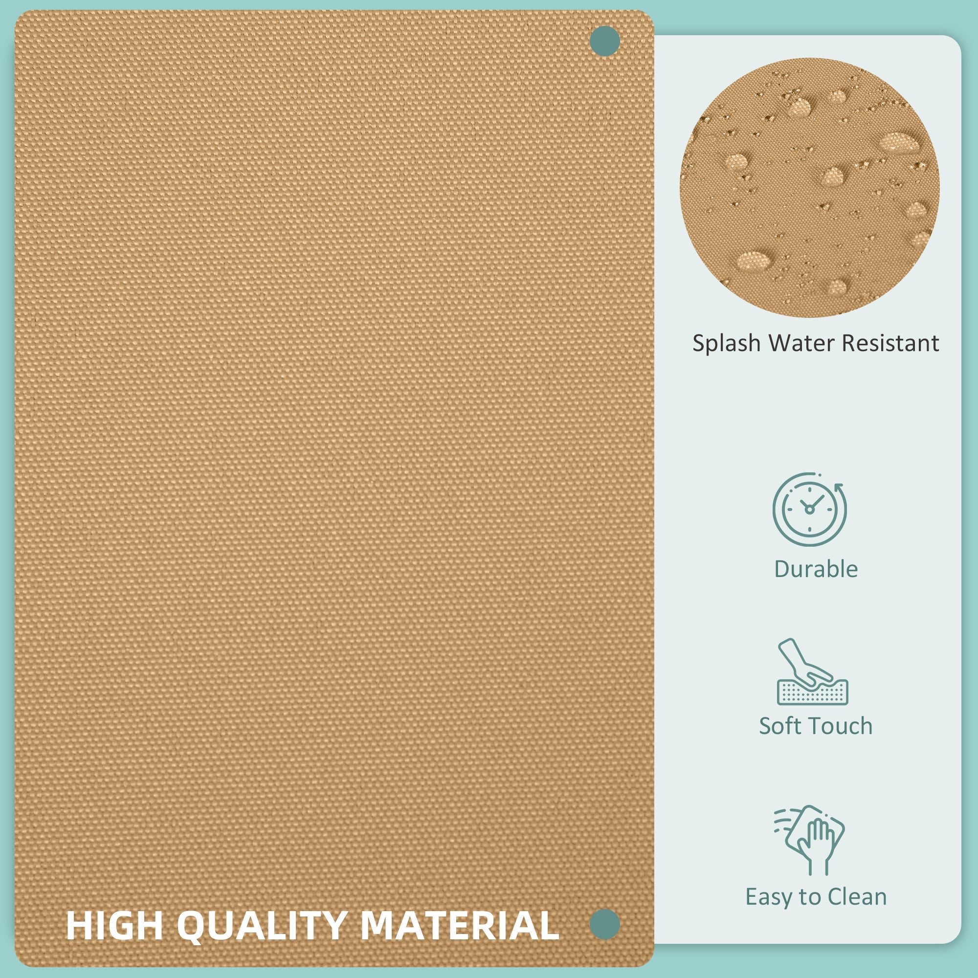 Outsunny 14pc Beige Patio Rattan Sofa Set Outdoor Cushion Cover Replacement Set Polyester Fabric