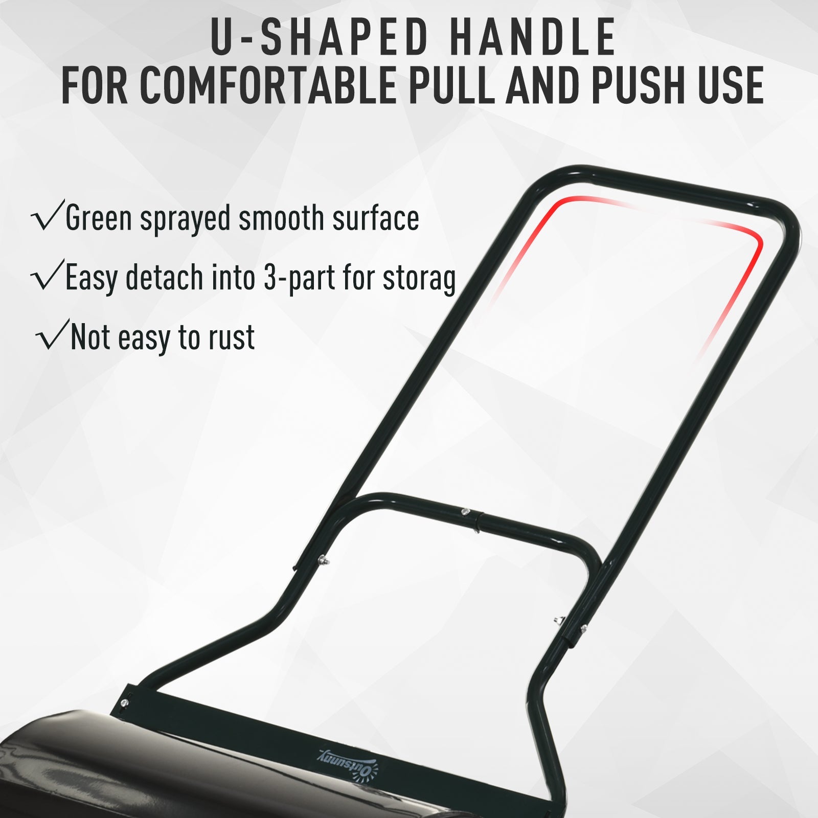 Outsunny Lawn Roller Push Tow Water Sand Filled 60L Equipment Manual Push Rolling Drum