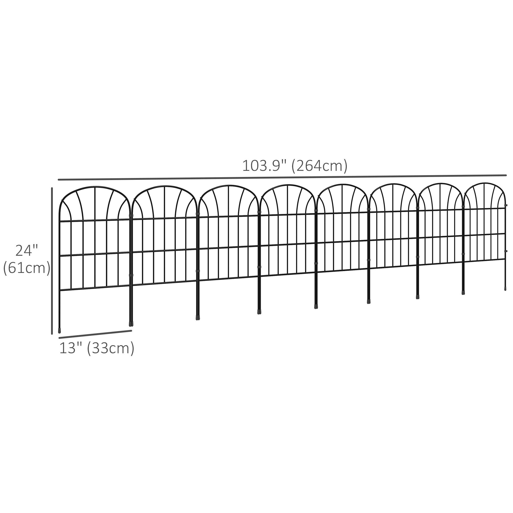Outsunny 8 Pack Decorative Garden Fencing, Yard Panels as Animal Barrier & Flower Bed Edging, Grid Style| Aosom Canada