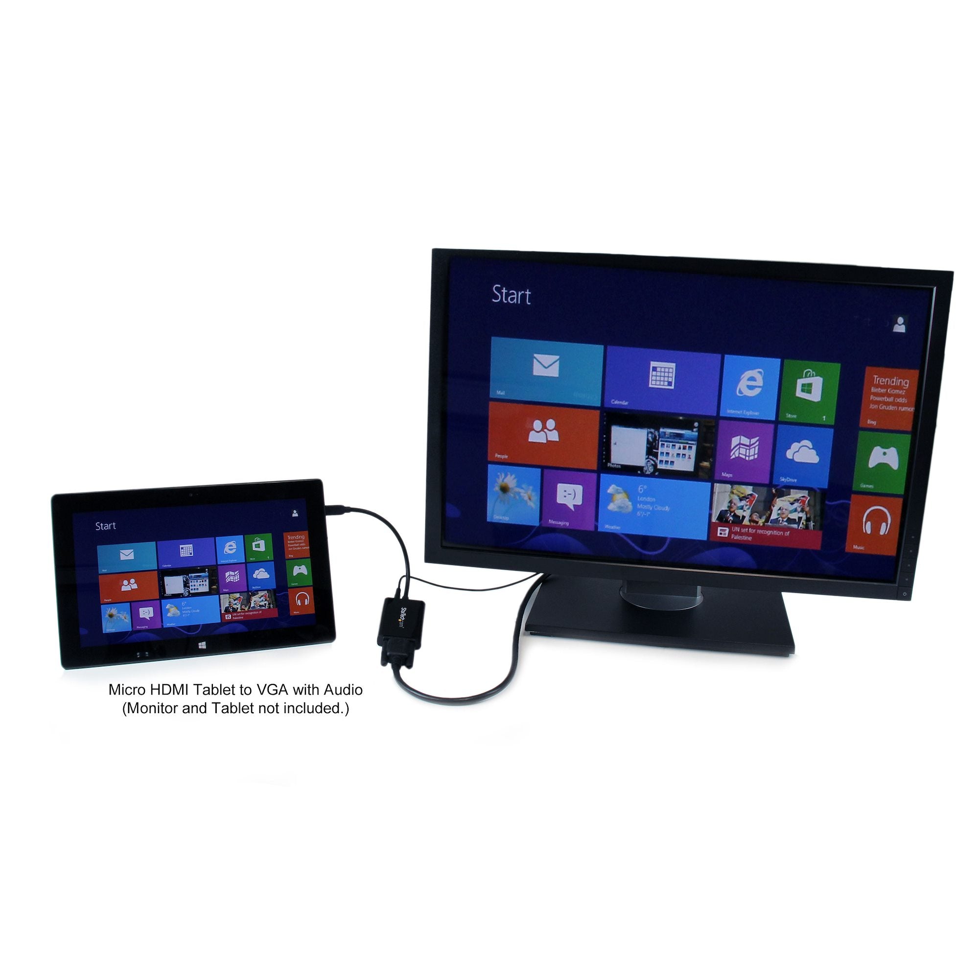 Micro HDMI to VGA Adapter Converter with Audio for Smartphones / Ultrabooks / Tablets - 1920x1080