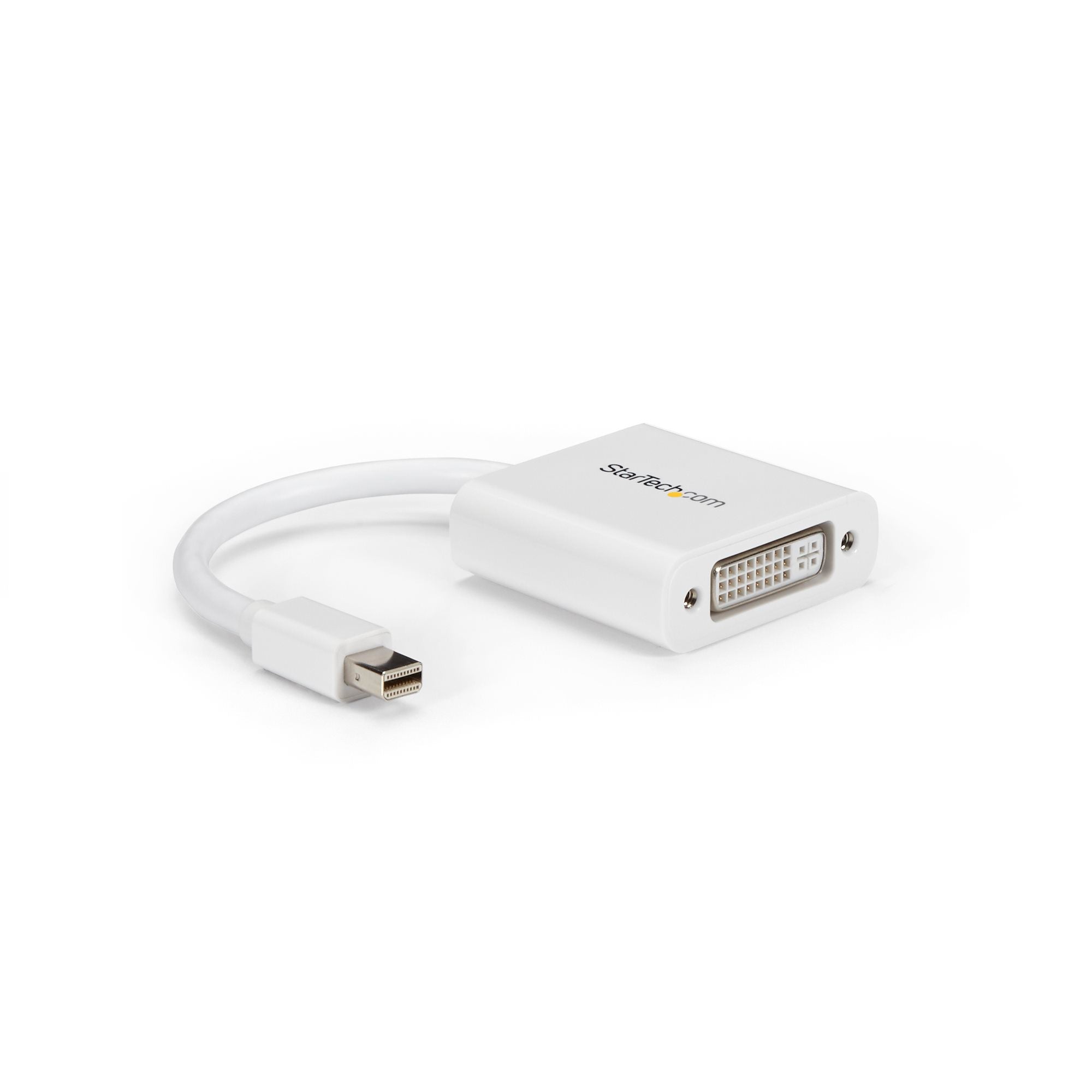 Mini DisplayPort to DVI Adapter - Mini DP to DVI-D Converter - 1080p Video - mDP or Thunderbolt 1/2 Mac/PC to DVI Monitor - mDP 1.2 to DVI Single-Link Adapter Dongle - White