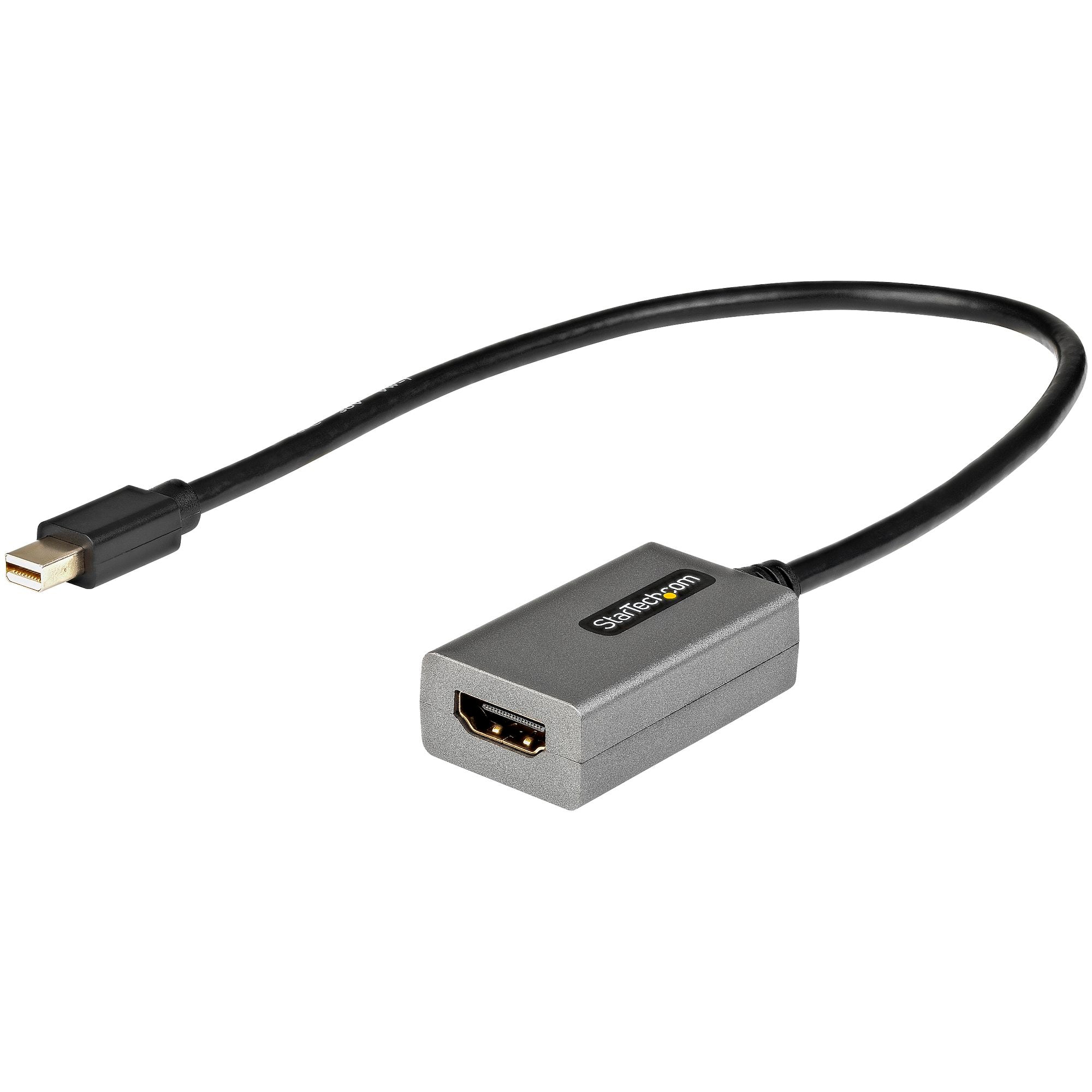 Mini DisplayPort to HDMI Adapter - mDP to HDMI Adapter Dongle - 1080p - Mini DisplayPort 1.2 to HDMI Monitor/Display - Mini DP to HDMI Video Converter - 12" Long Attached Cable - Upgraded Version of MDP2HDMI