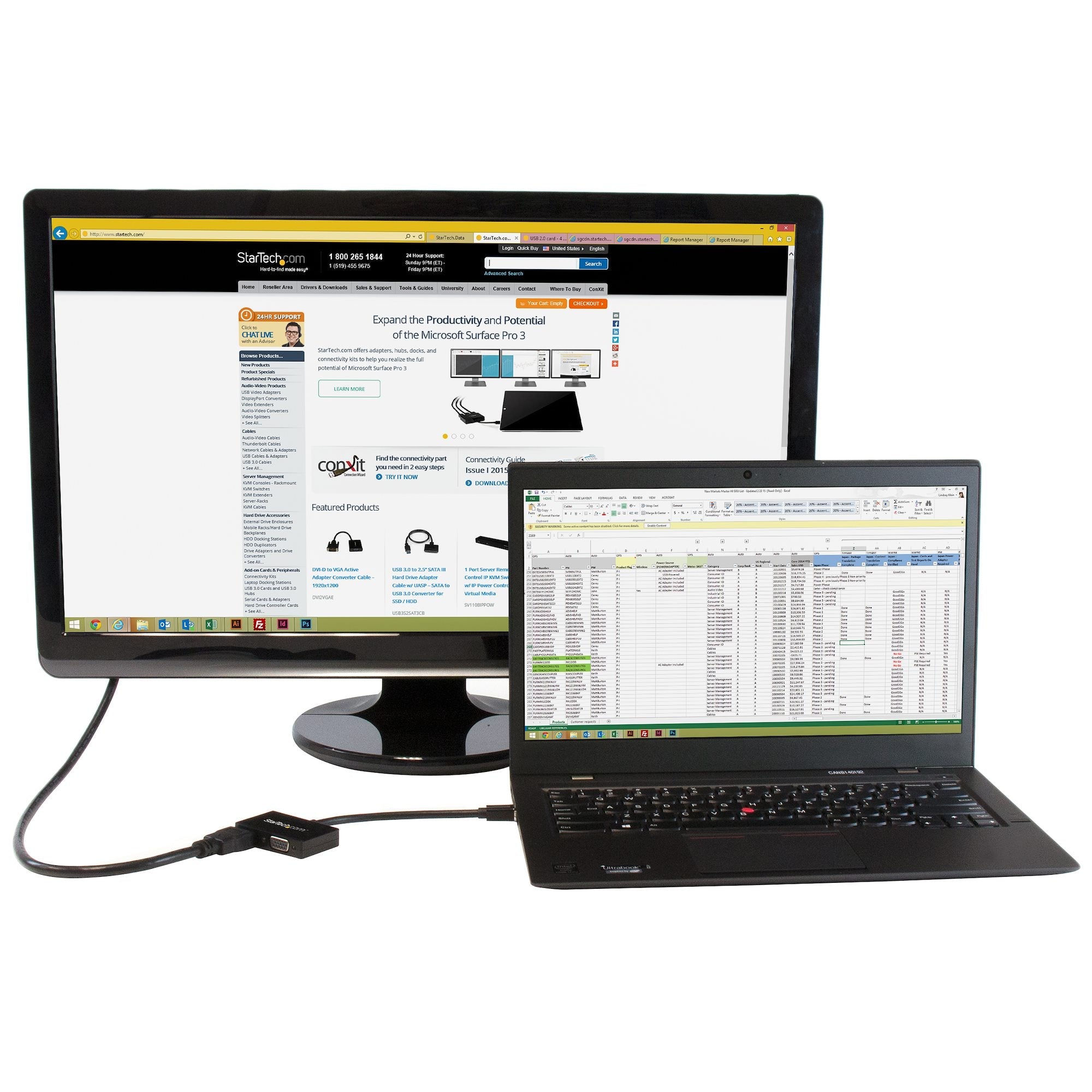 Travel A/V Adapter: 2-in-1 Mini DisplayPort to HDMI or VGA Converter