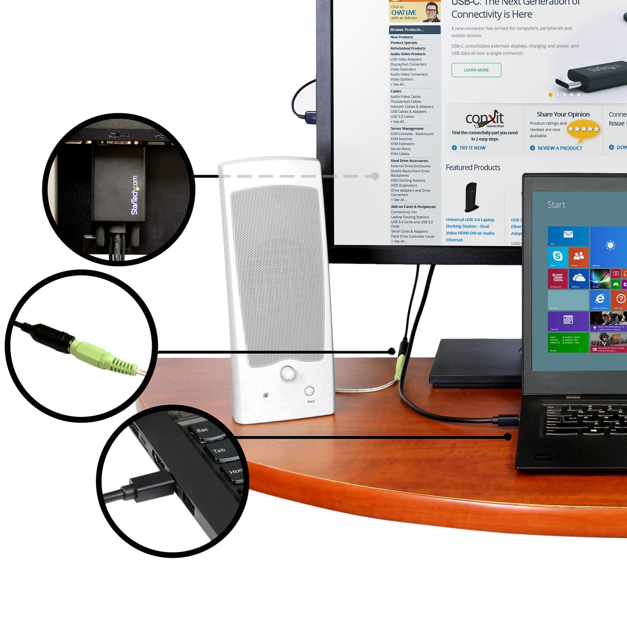 6.6ft (2m) Mini DisplayPort to VGA Adapter Cable with Audio