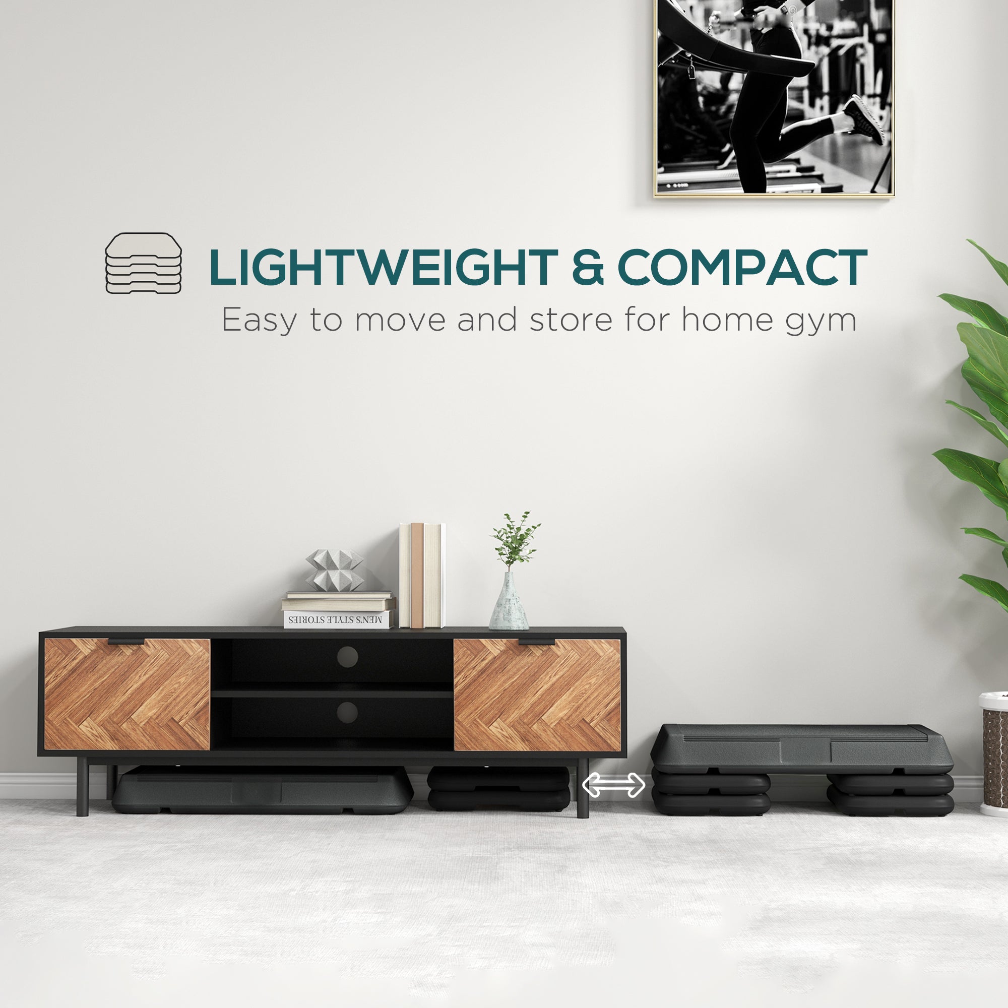 Soozier Adjustable Aerobic Stepper, 3-Level with Risers 4", 6", 8" Stepper Exercise Platform for Home Gym Fitness Workout, 330lbs Weight Capacity, Grey