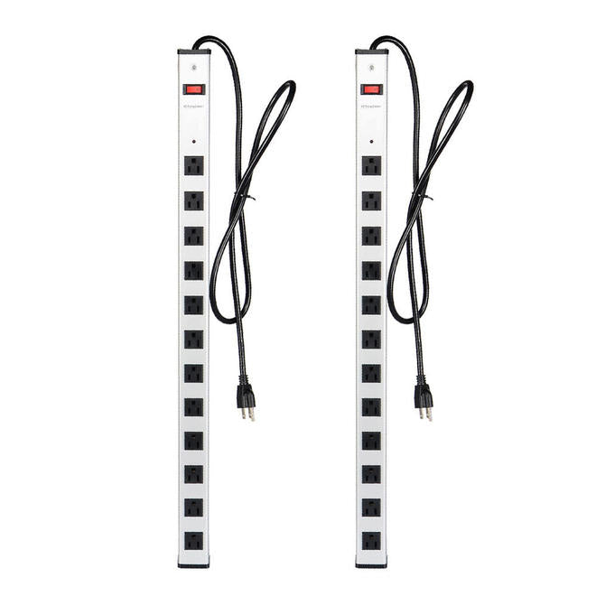 12-Outlet Surge Protector Power Strip with 5 ft Cord, 1200 Joules, 125V/15A