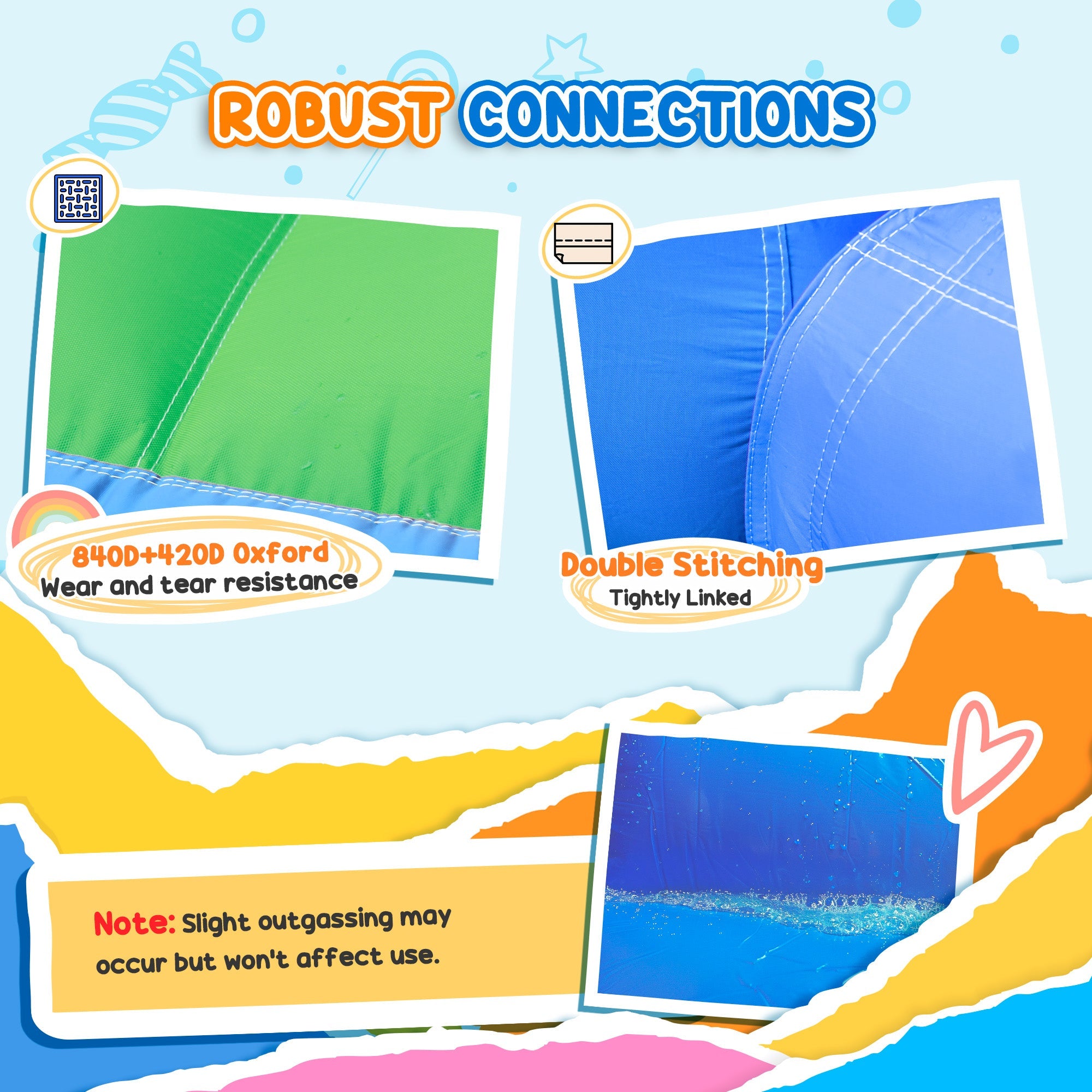 Qaba Bouncy Castle for Kids with 550W Blower, Water Slide, 2 Splash Pools, Basketball Hoop, Dart Board,12.6' x 9.5' x 5.9'