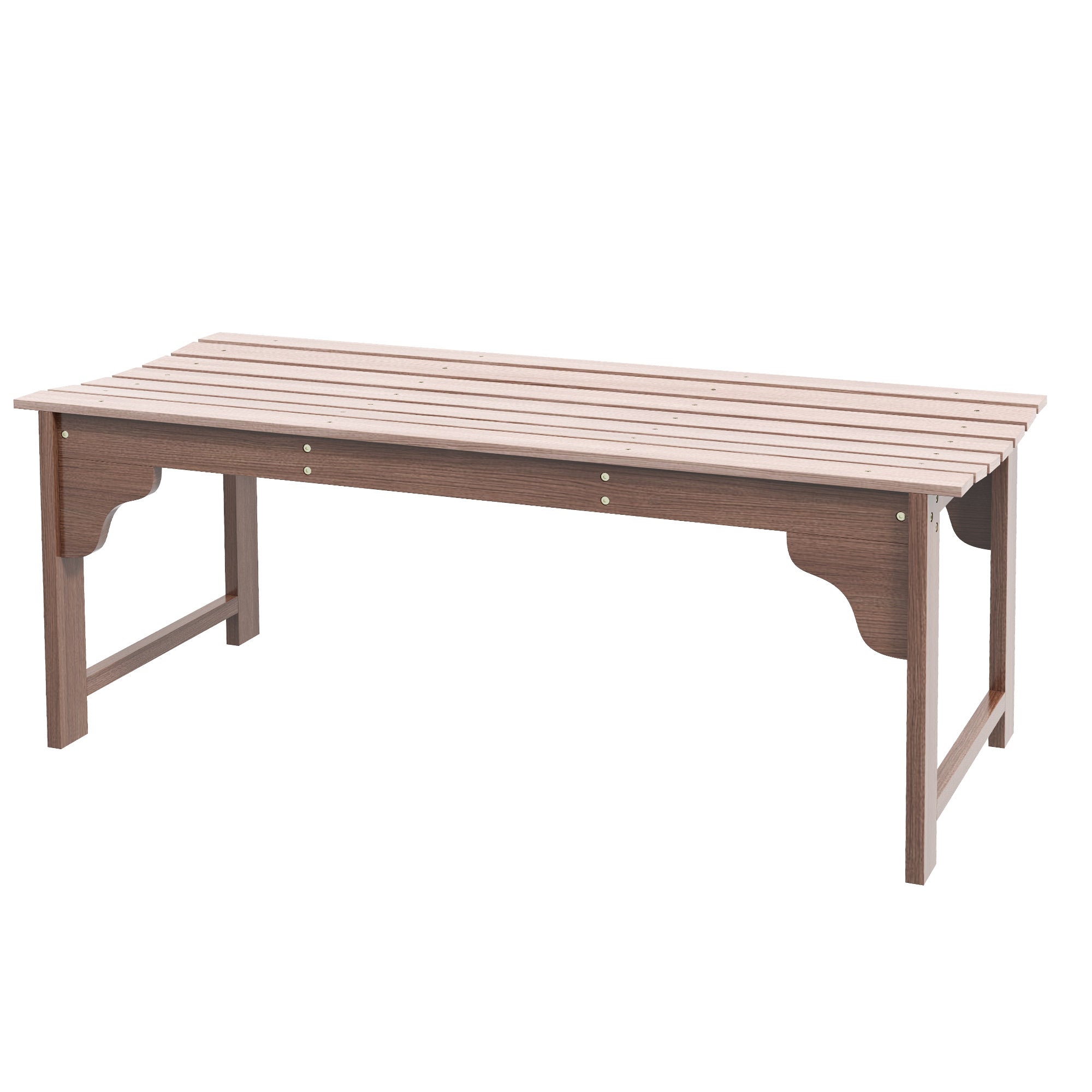 Outsunny Double Wooden Garden Stool Outdoor Porch Bench for Poolside Deck Natural Finish