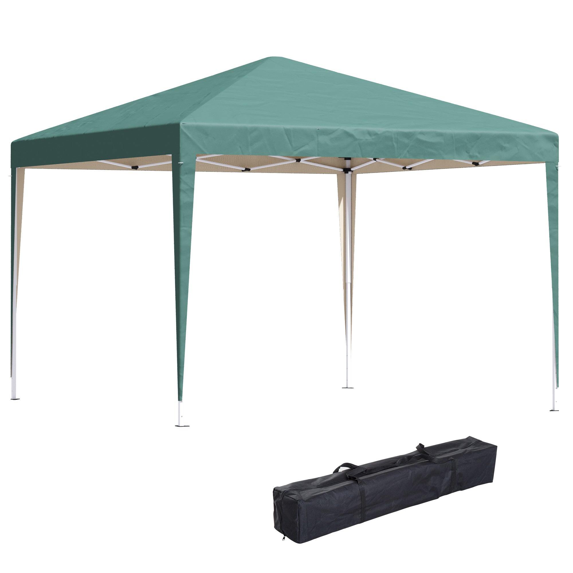 Outsunny 10x10ft Folding Pop Up Tent Outdoor Gazebo Canopy w/ Carrying Bag Green