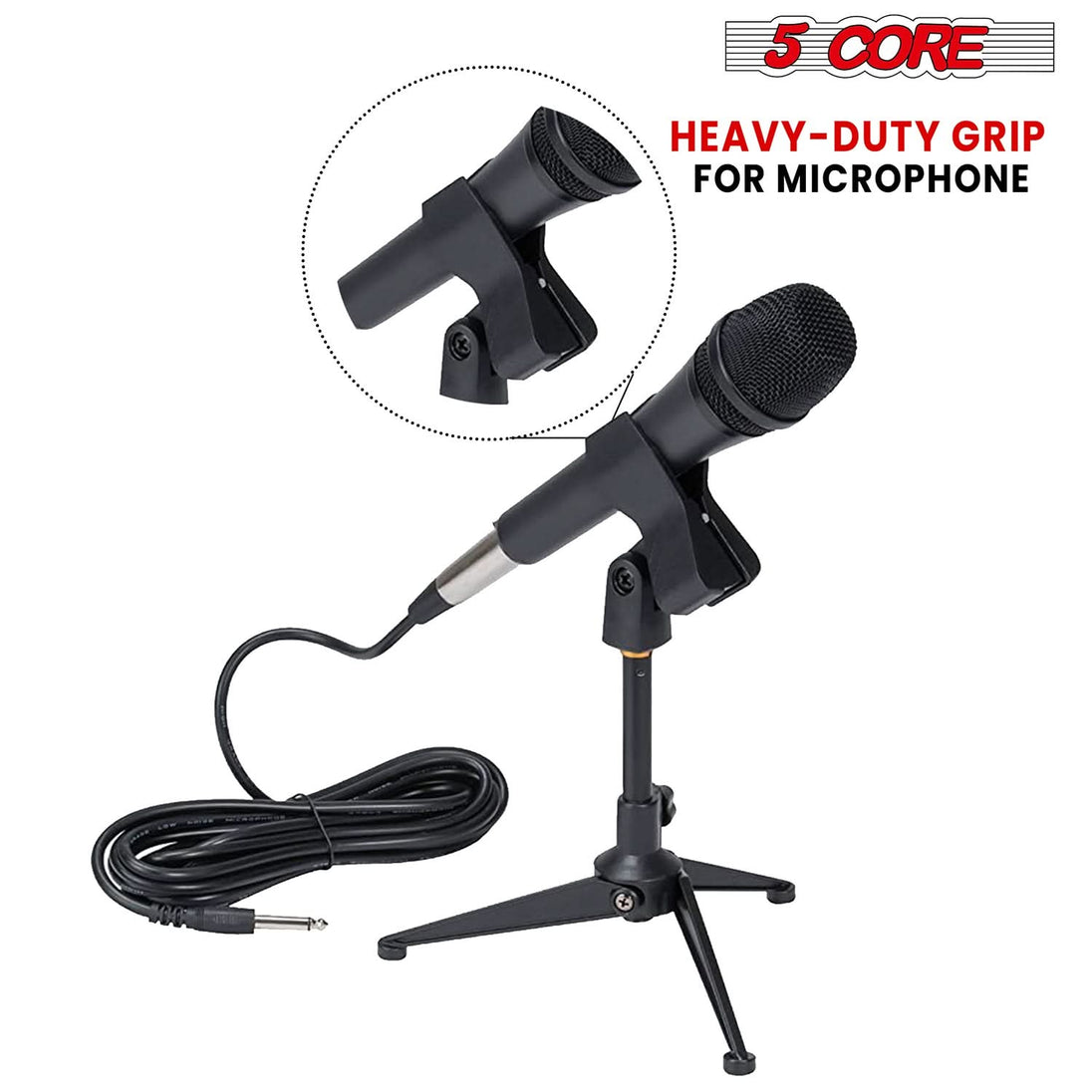 5 Core Microphone Clip Holder 6 Pieces with Screw Adapters 5/8 to 3/8 Inch