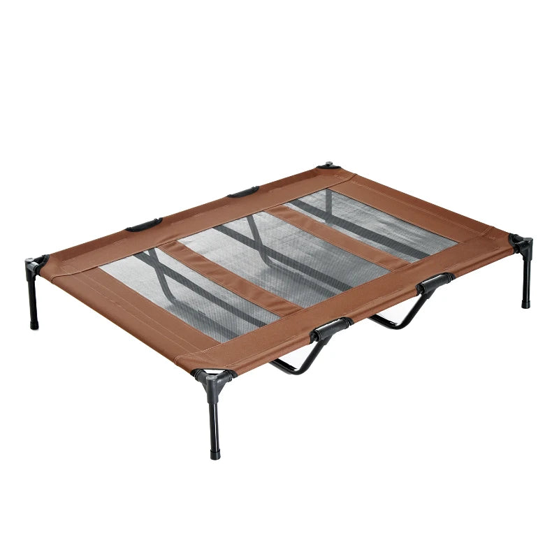 Elevated Dog Bed, Raised Dog Cot for XL Sized Dogs, Indoor & Outdoor, 48" x 36" x 9", Coffee