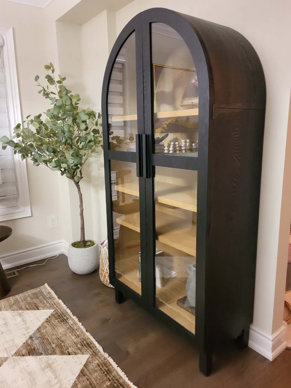Arch Cabinet, Black Finish