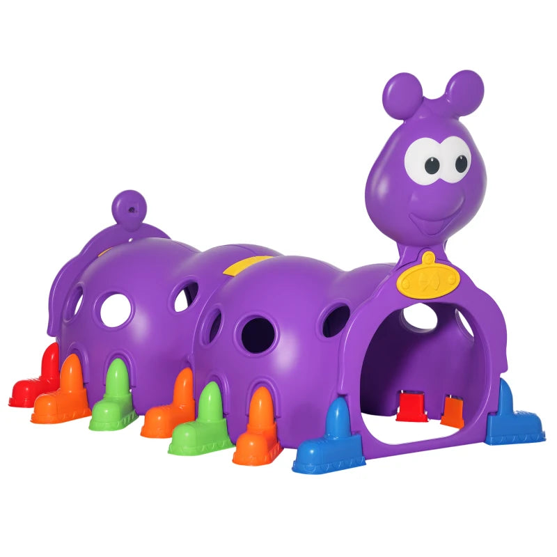 Qaba Lion Design Tunnel for Kids to Crawl Through, for 3-6 Years, Purple