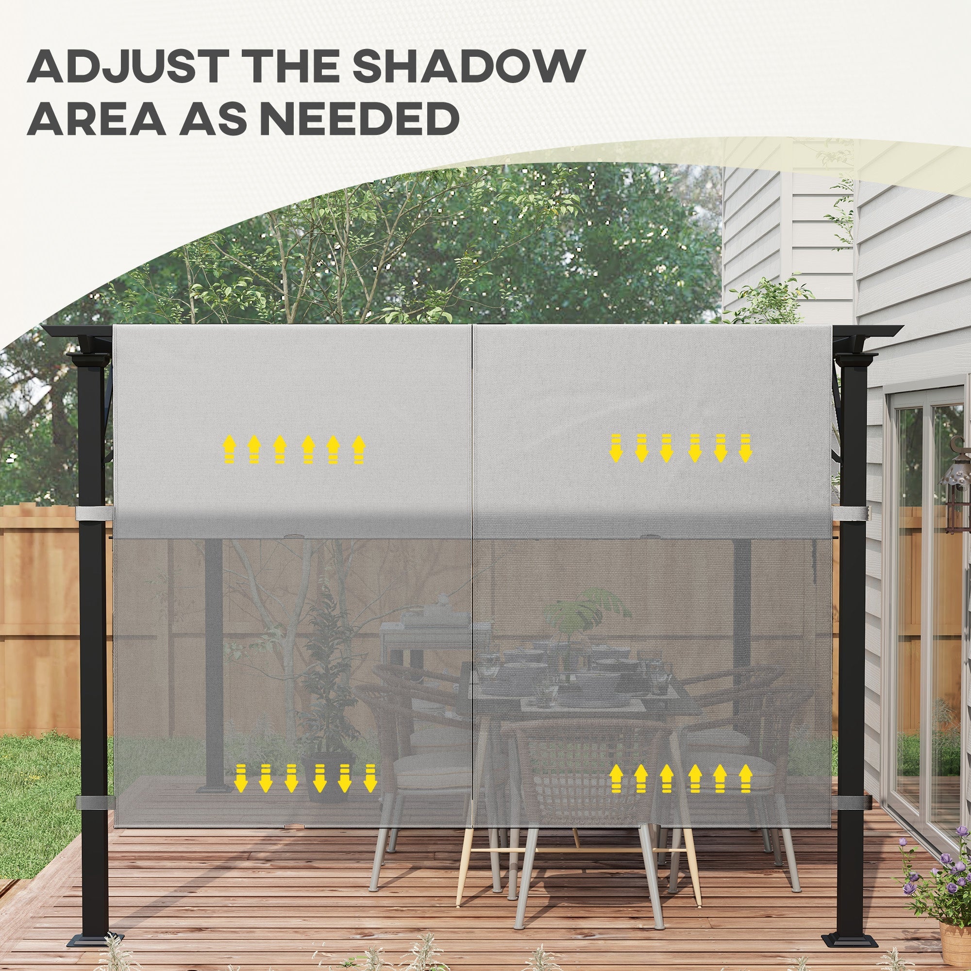 Outsunny UV-Resistant Pergola Canopy 2-Pack, Easy Install, Light Grey, Ideal for 10x10 Ft Pergola