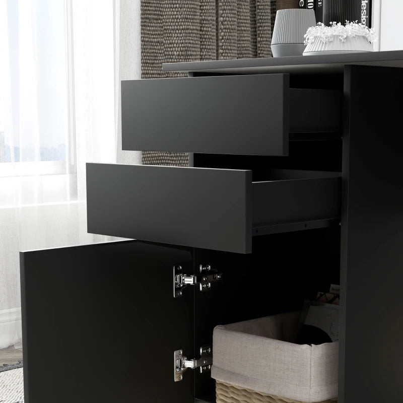 Computer Desk with Storage, PC Table with Drawers and Cabinet for Home Office, Study Room, Black