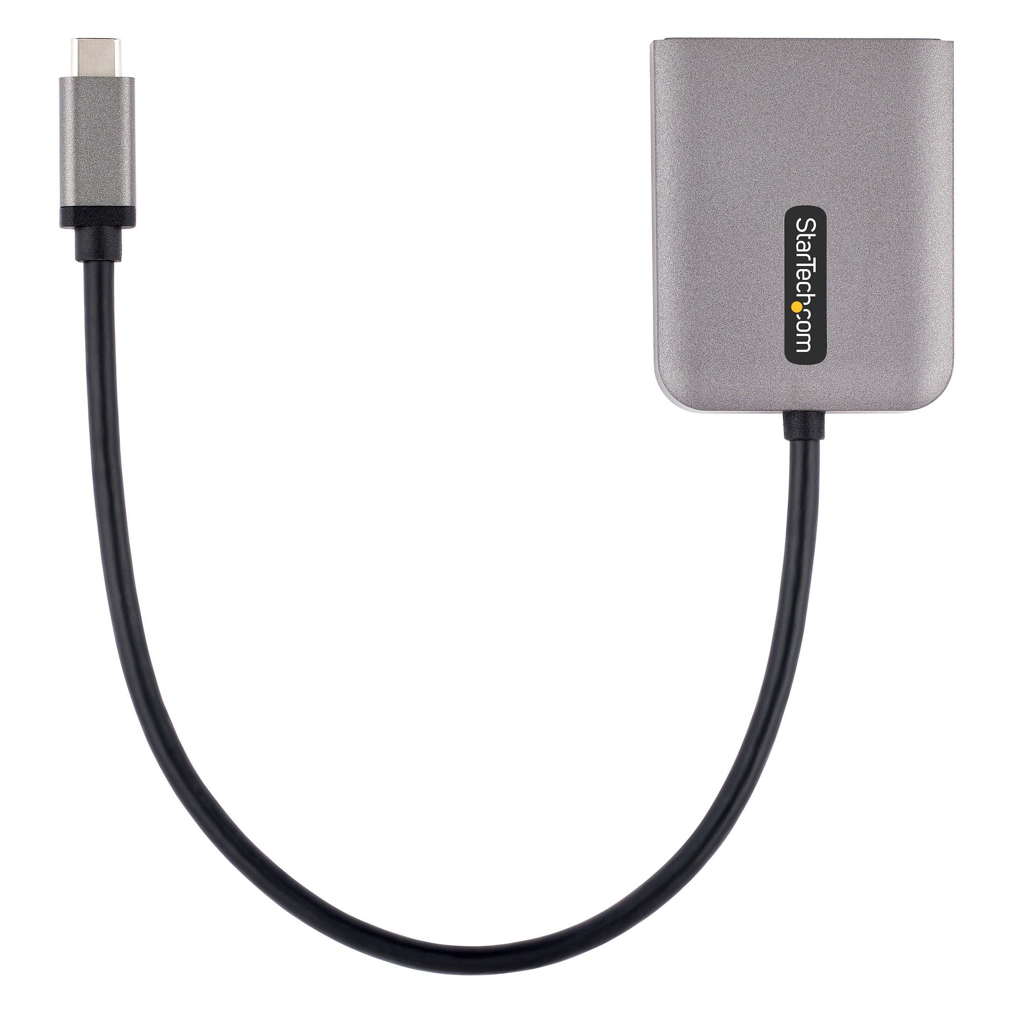 USB-C to Dual DisplayPort 1.4 Adapter, USB Type-C Multi-Monitor MST Hub, Dual 5K 60Hz DP Laptop Display Extender / Splitter, HDR, Extra-Long Built-In Cable - Windows Only