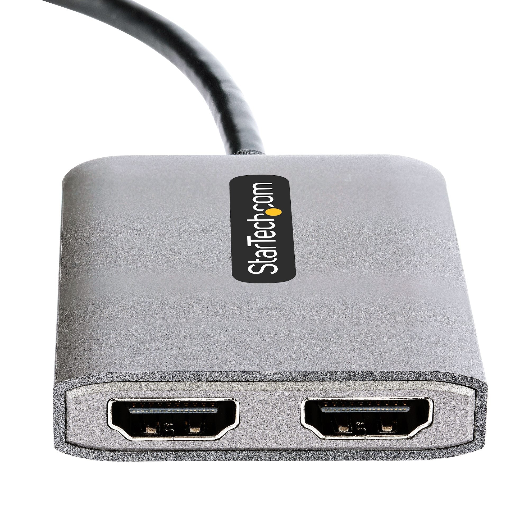 USB-C to Dual HDMI Adapter, USB Type-C Multi-Monitor MST Hub, Dual 4K 60Hz HDMI Laptop Display Extender / Splitter, HDR, Extra-Long Built-In Cable - Windows Only