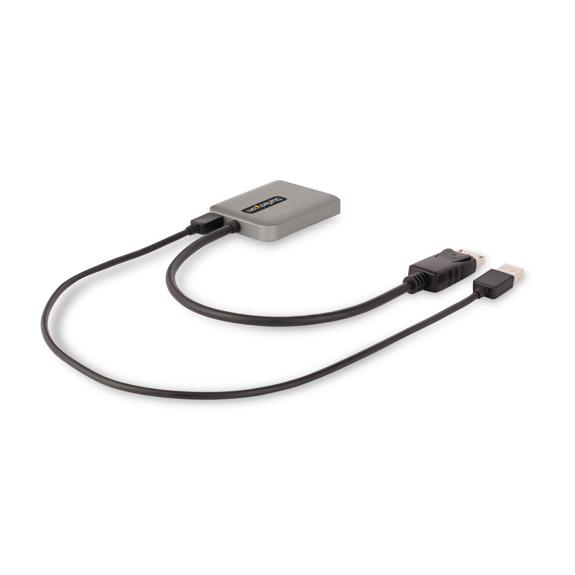 Dual-Monitor DisplayPort 1.4 Splitter, DisplayPort to 2x DP Multi-Monitor Adapter, Dual 5K 60Hz Computer MST Hub, Extra-Long Built-in Cable - Windows Only