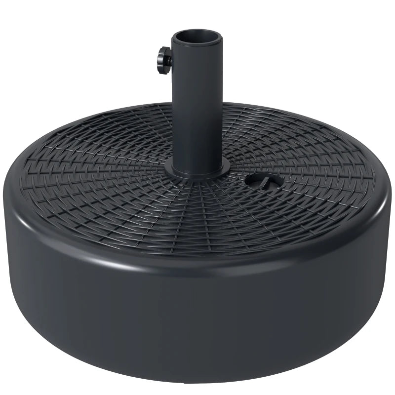 Patio Umbrella Base with Handle Outdoor Umbrella Stand Holder for 1.5" and 1.9" Poles Black