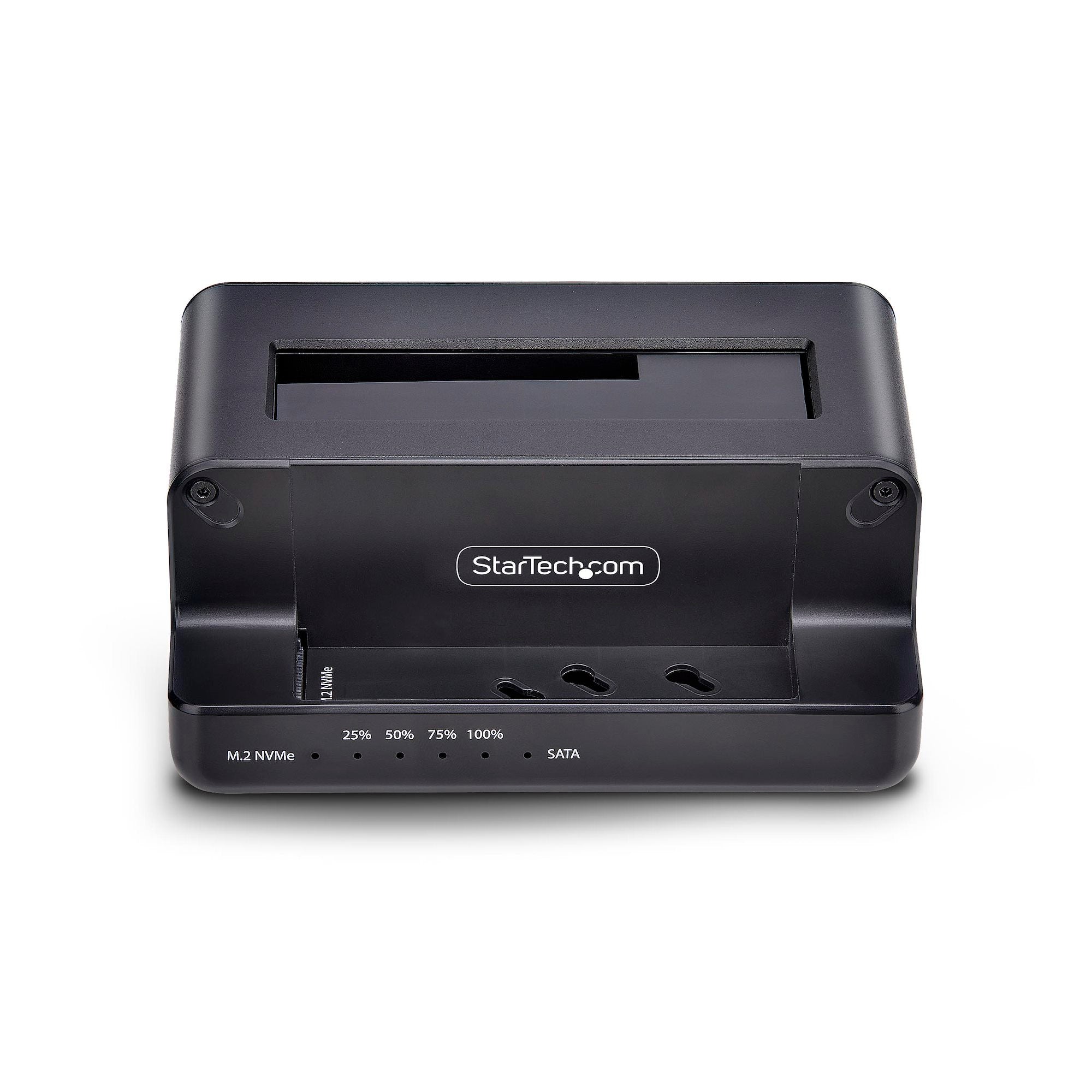 M.2 NVMe to 2.5/3.5" SATA Drive Duplicator, Dual Bay Standalone SSD Cloner/Drive Dock, Bidirectional NVMe to SATA / SATA to NVMe, Up to 27GBpm, TAA