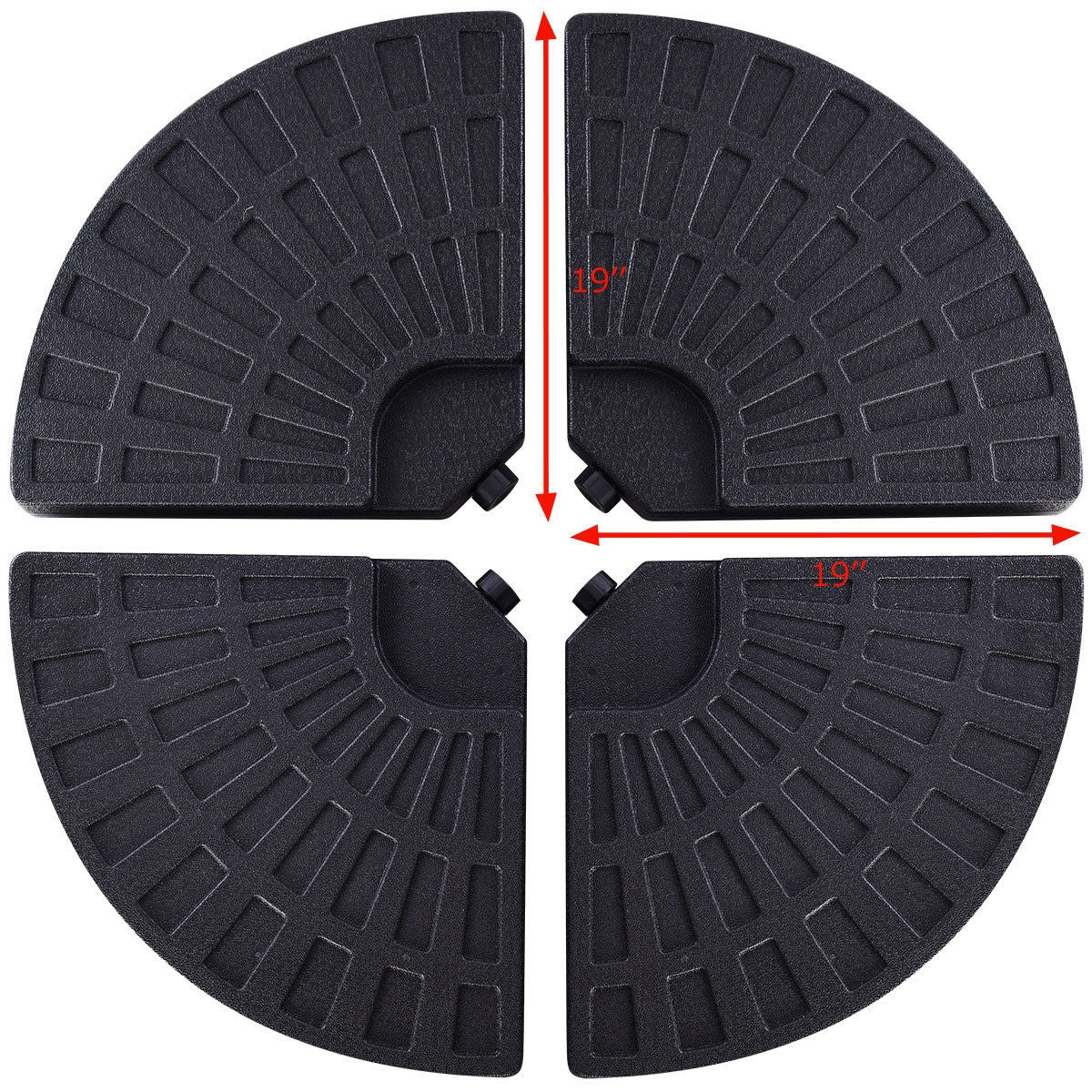 4 Pieces Round Cantilever Umbrella Base with Carry Handles for GardenÂ