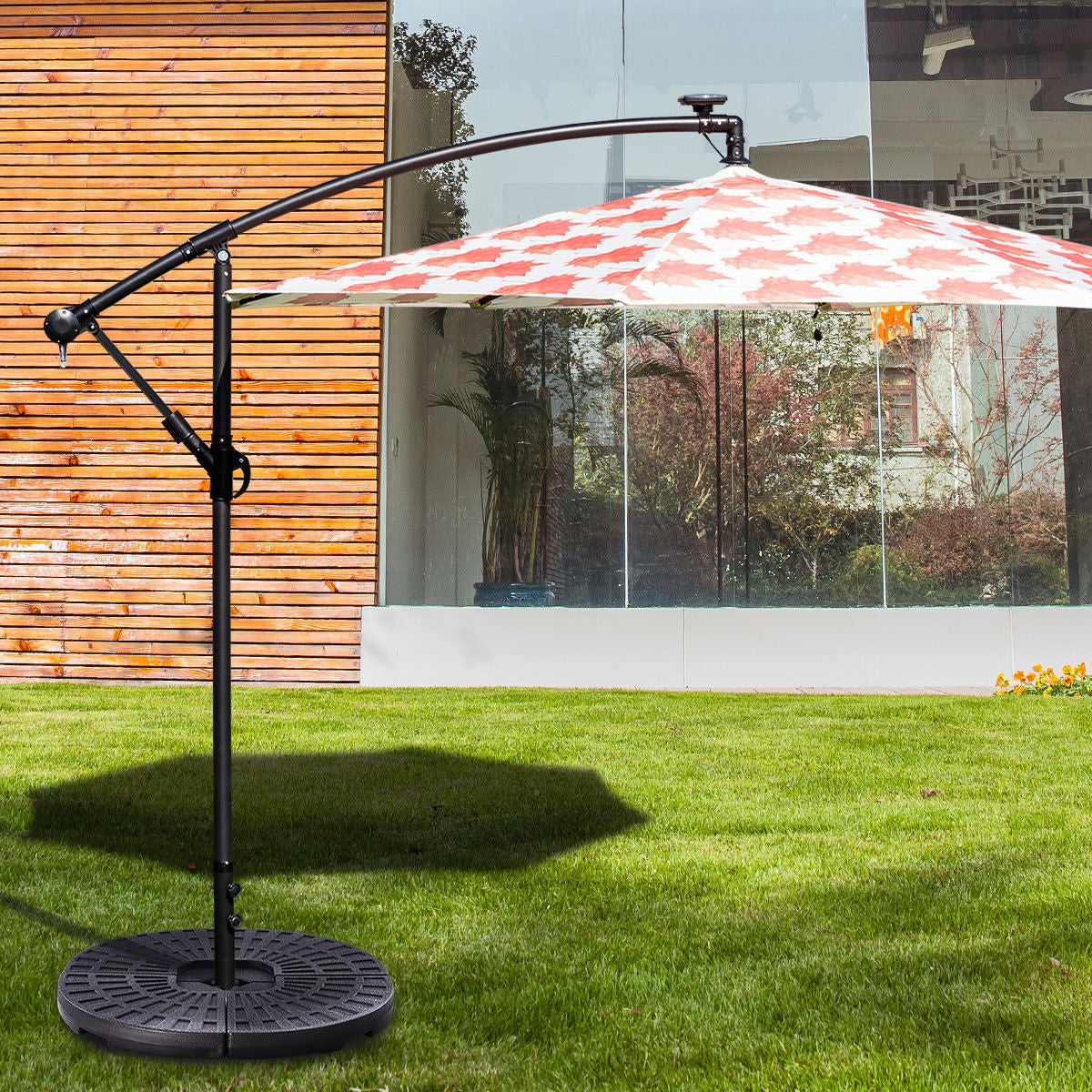 4 Pieces Round Cantilever Umbrella Base with Carry Handles for GardenÂ