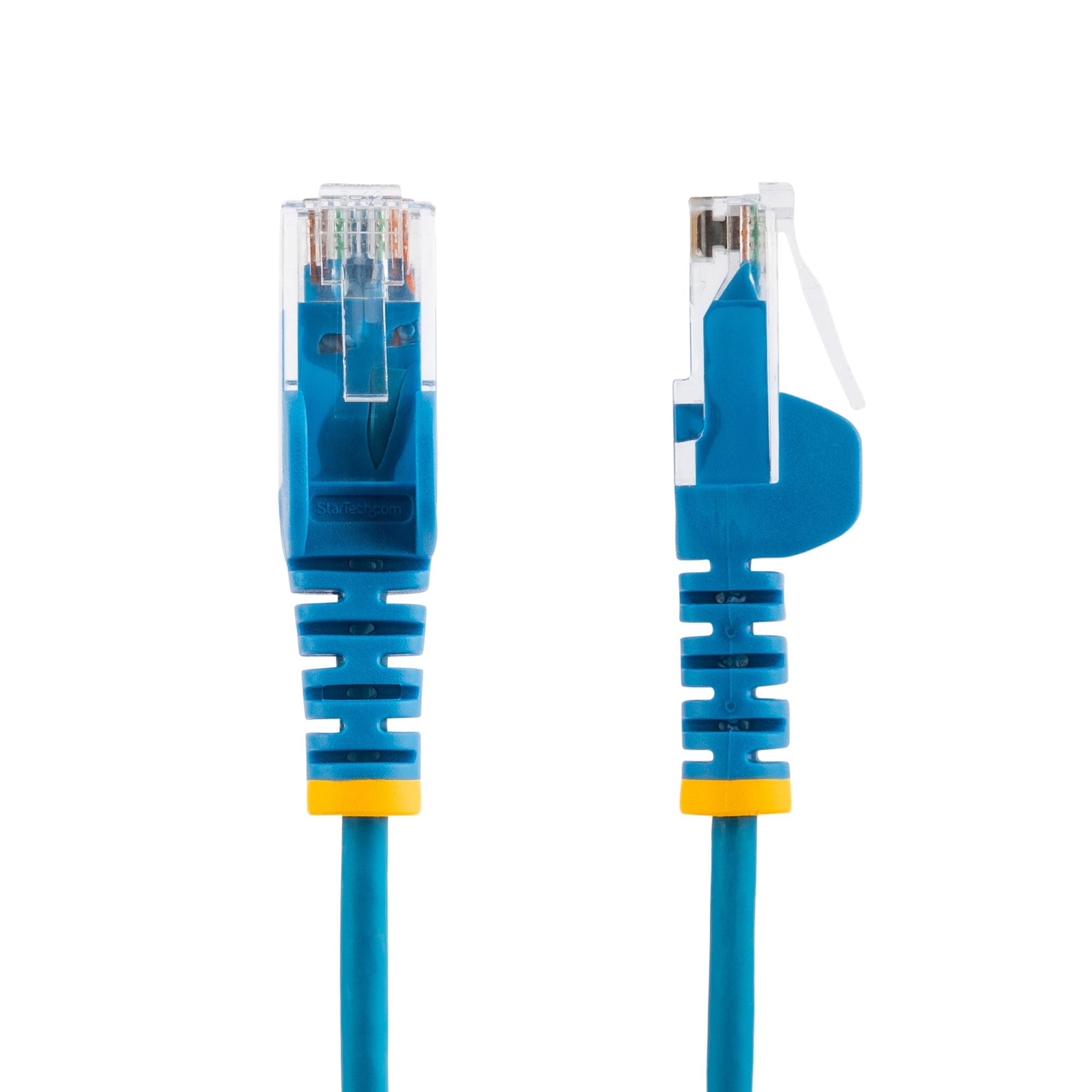 Blue Slim CAT6 Ethernet Cable, Snagless, 100W PoE, UTP, LSZH, 28AWG Pure Bare Copper Wire, Slim RJ45 Network Patch Cord w/Strain Reliefs, Fluke Tested