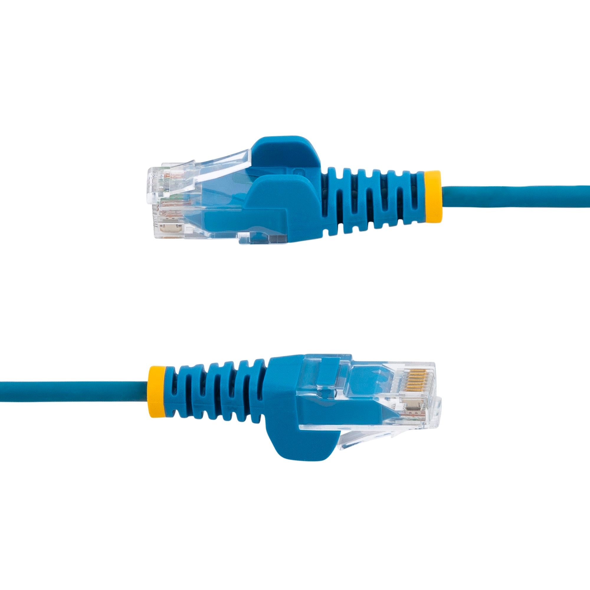 Blue Slim CAT6 Ethernet Cable, Snagless, 100W PoE, UTP, LSZH, 28AWG Pure Bare Copper Wire, Slim RJ45 Network Patch Cord w/Strain Reliefs, Fluke Tested