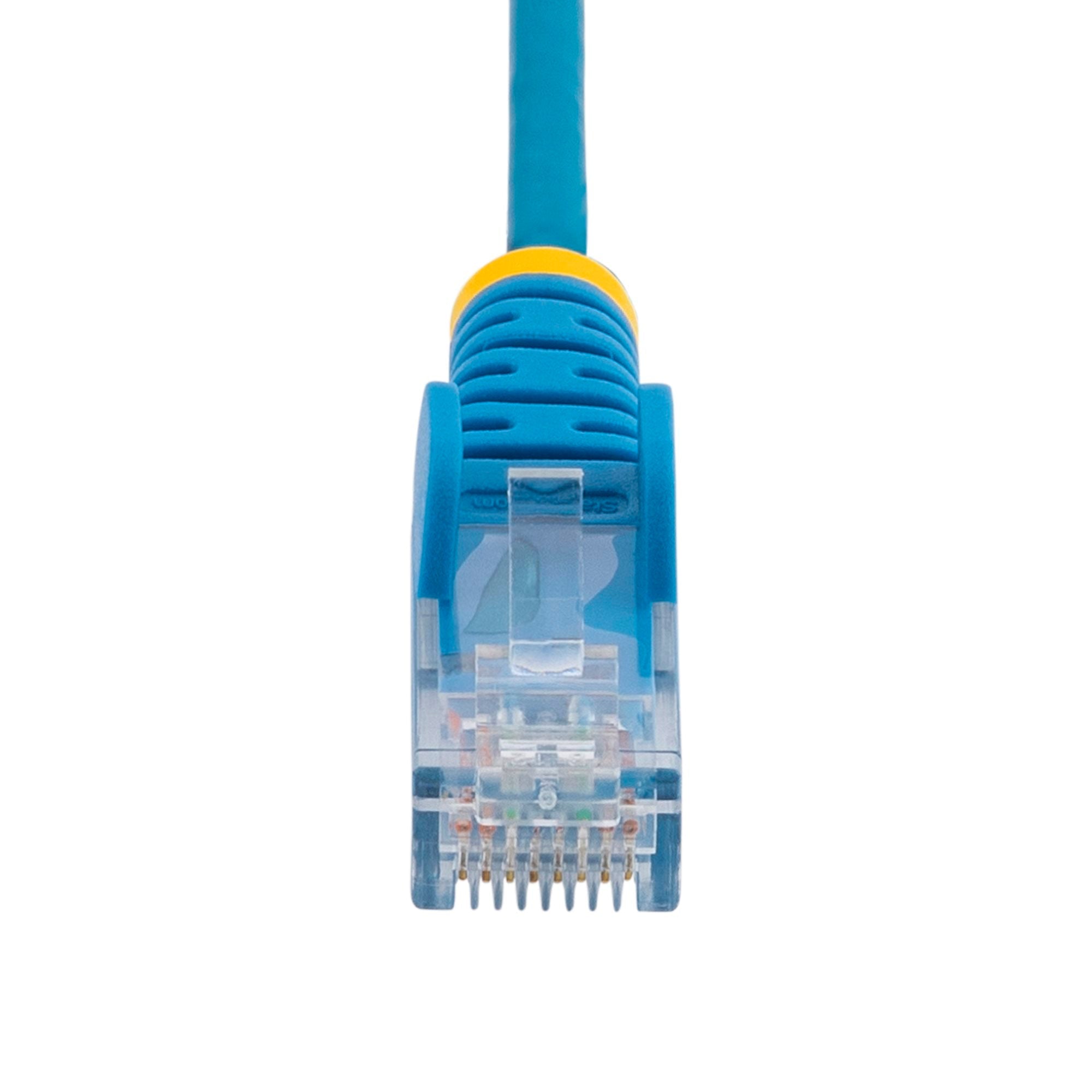 Blue Slim CAT6 Ethernet Cable, Snagless, 100W PoE, UTP, LSZH, 28AWG Pure Bare Copper Wire, Slim RJ45 Network Patch Cord w/Strain Reliefs, Fluke Tested