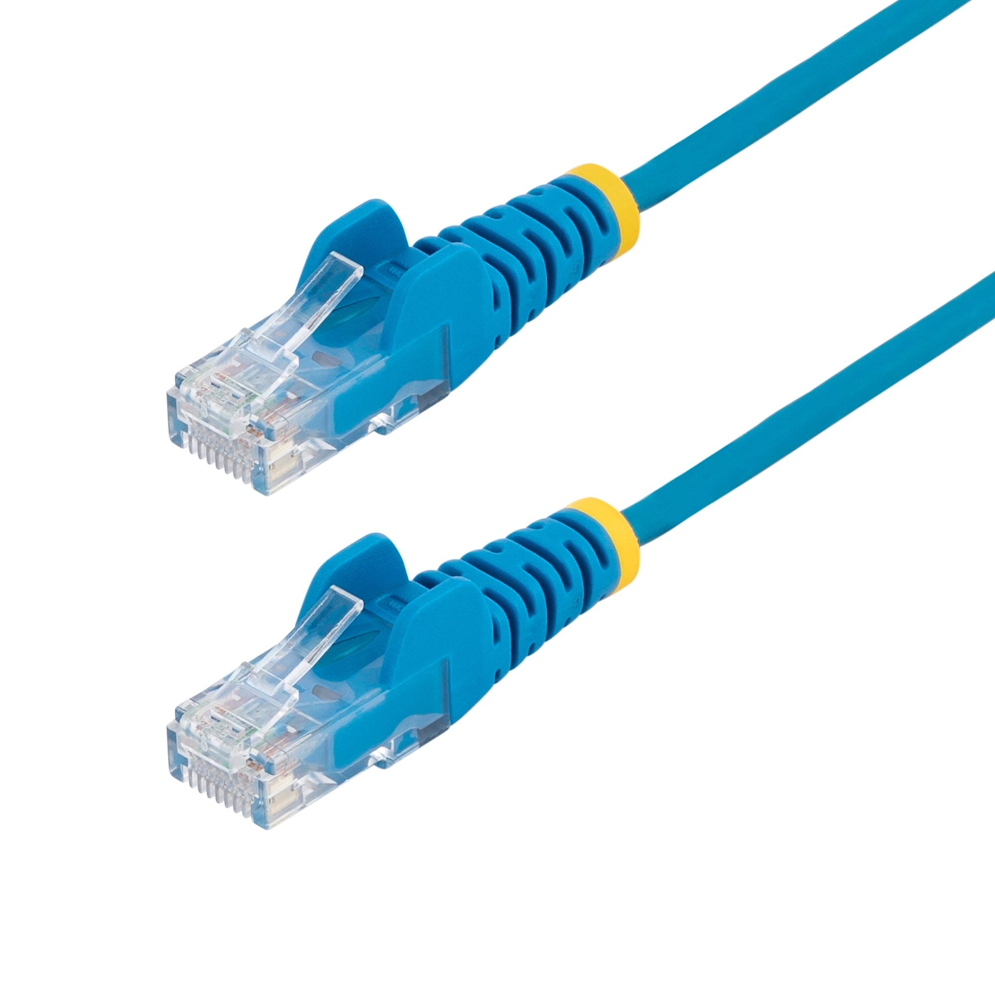 Blue Slim CAT6 Ethernet Cable, Snagless, 100W PoE, UTP, LSZH, 28AWG Pure Bare Copper Wire, Slim RJ45 Network Patch Cord w/Strain Reliefs, Fluke Tested