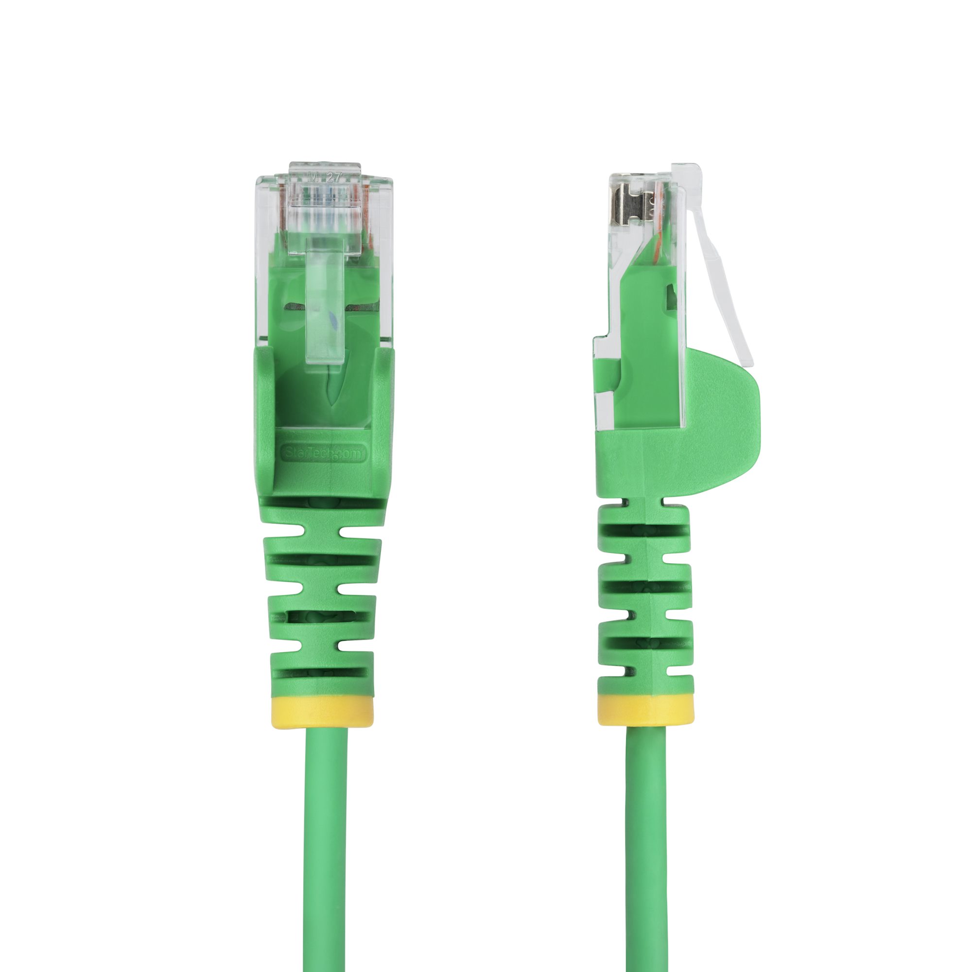 Green Slim CAT6 Ethernet Cable, Snagless, 100W PoE, UTP, LSZH, 28AWG Pure Bare Copper Wire, Slim RJ45 Network Patch Cord w/Strain Reliefs, Fluke Tested