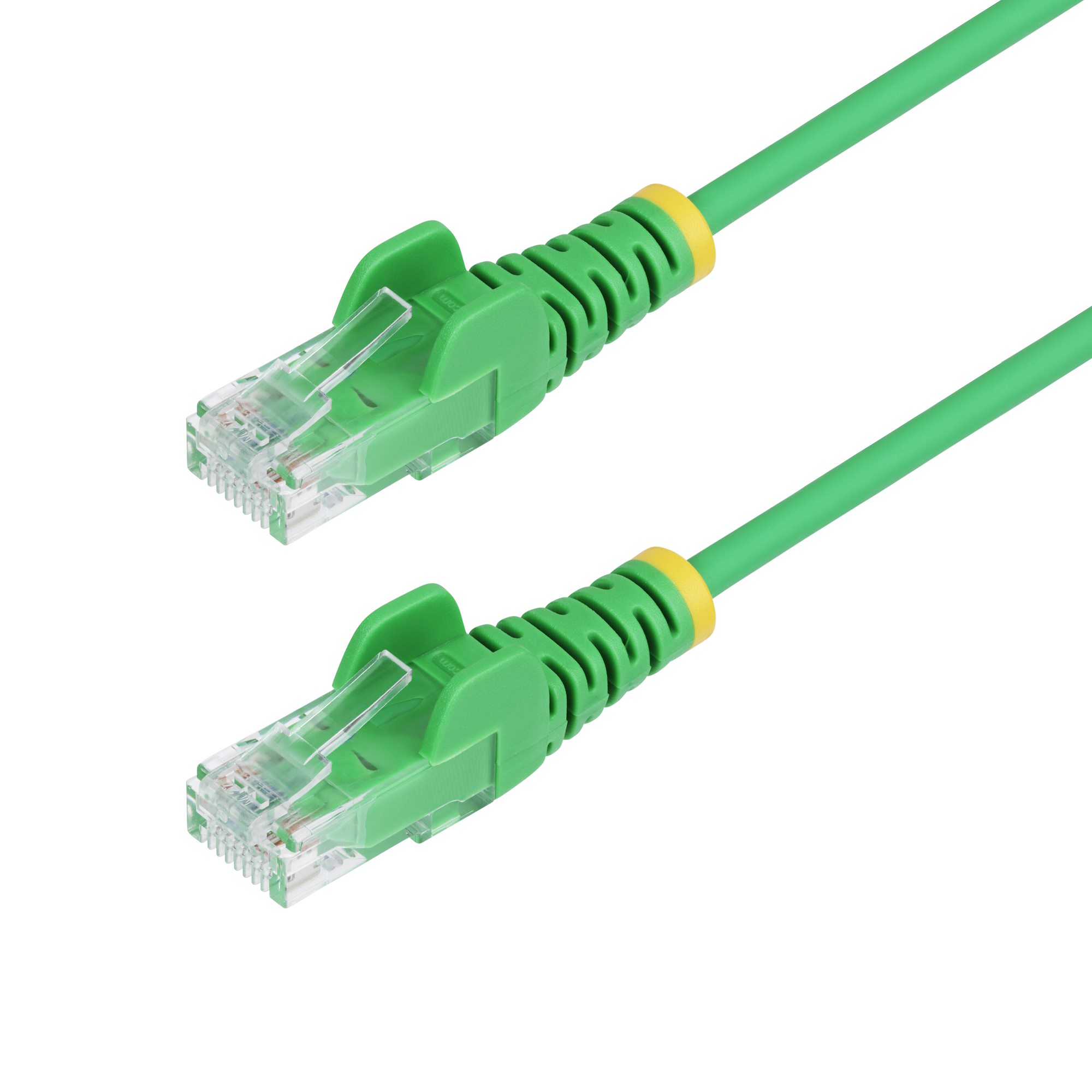 Green Slim CAT6 Ethernet Cable, Snagless, 100W PoE, UTP, LSZH, 28AWG Pure Bare Copper Wire, Slim RJ45 Network Patch Cord w/Strain Reliefs, Fluke Tested
