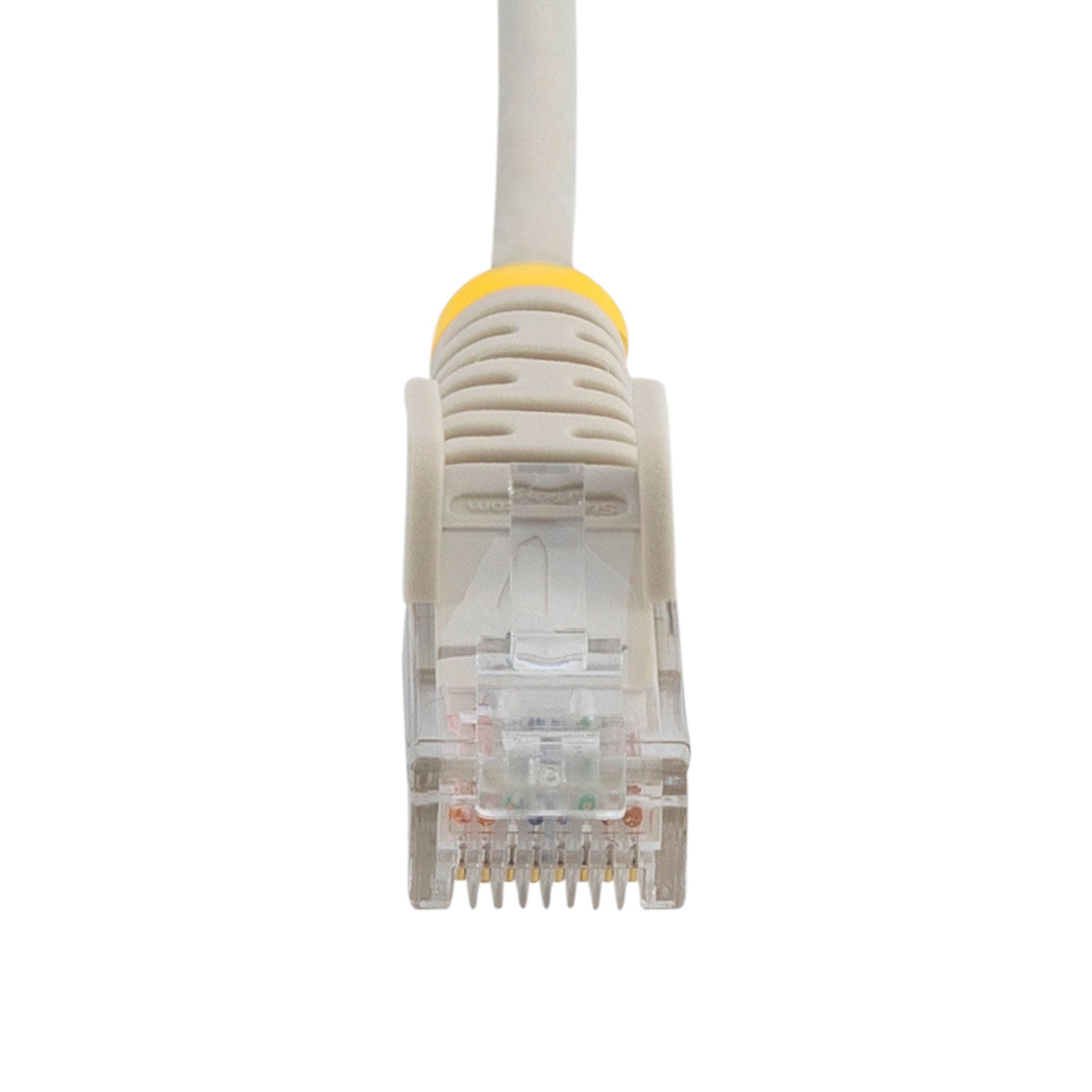 Gray Slim CAT6 Ethernet Cable, Snagless, 100W PoE, UTP, LSZH, 28AWG Pure Bare Copper Wire, Slim RJ45 Network Patch Cord w/Strain Reliefs, Fluke Tested