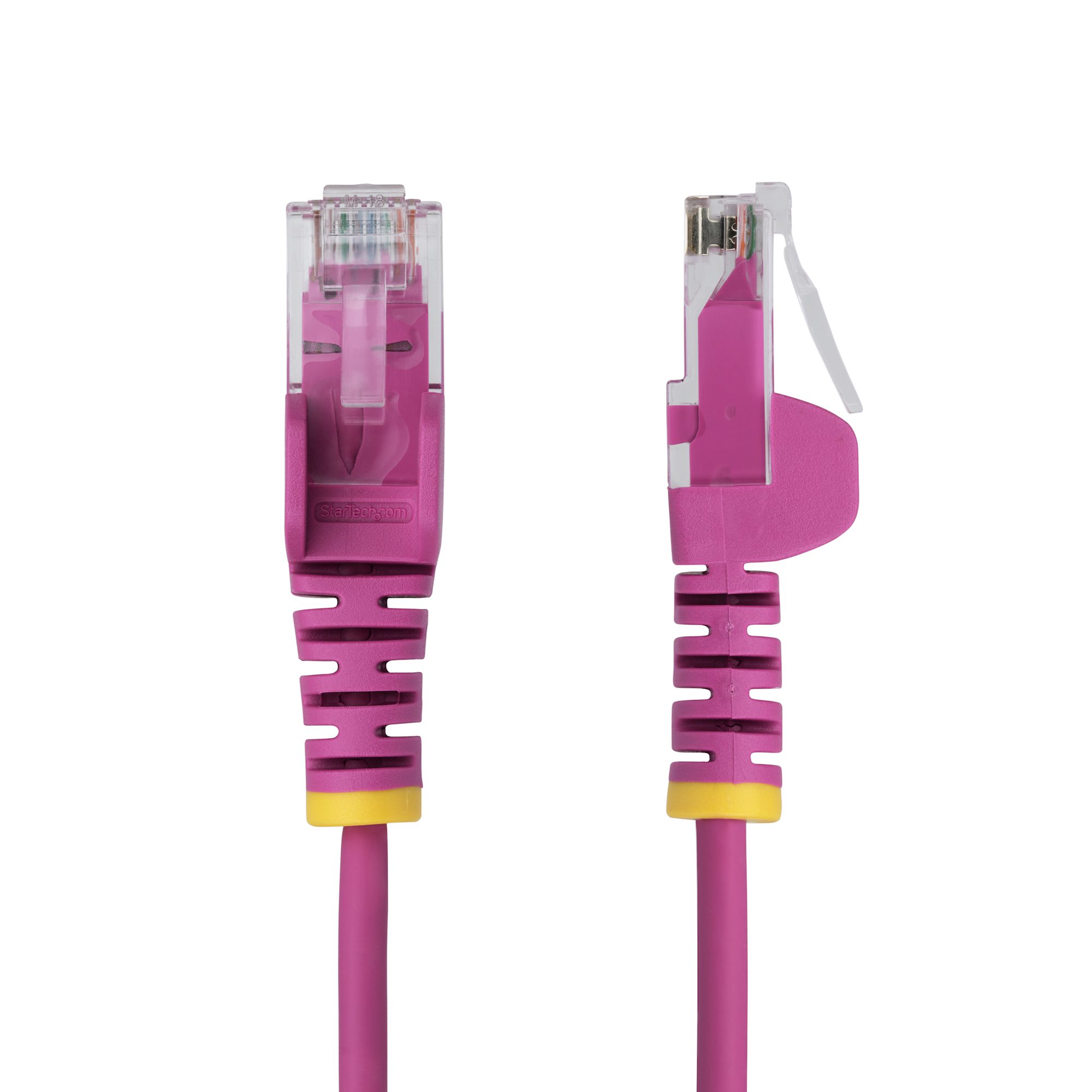 Pink Slim CAT6 Ethernet Cable, Snagless, 100W PoE, UTP, LSZH, 28AWG Pure Bare Copper Wire, Slim RJ45 Network Patch Cord w/Strain Reliefs, Fluke Tested