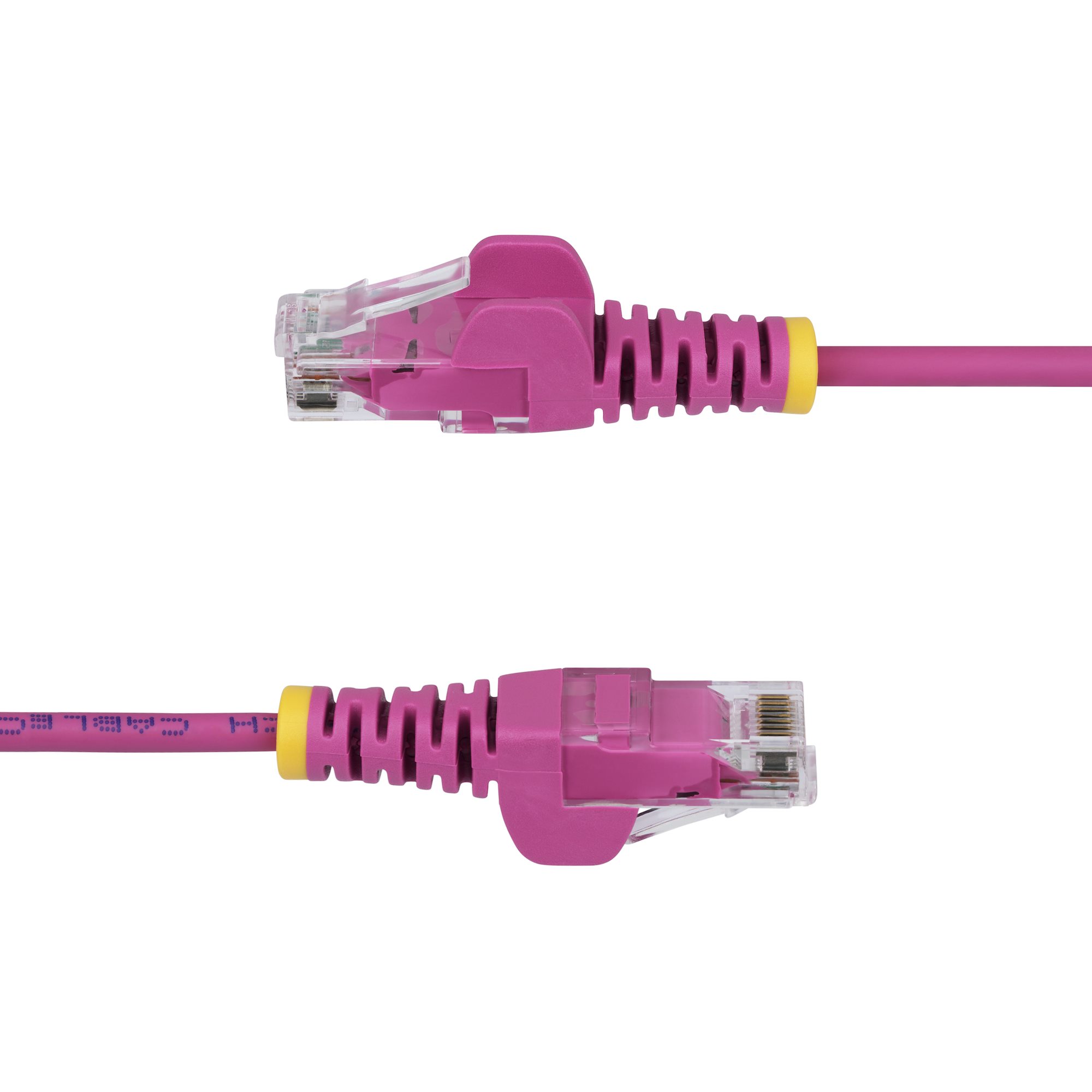 Pink Slim CAT6 Ethernet Cable, Snagless, 100W PoE, UTP, LSZH, 28AWG Pure Bare Copper Wire, Slim RJ45 Network Patch Cord w/Strain Reliefs, Fluke Tested