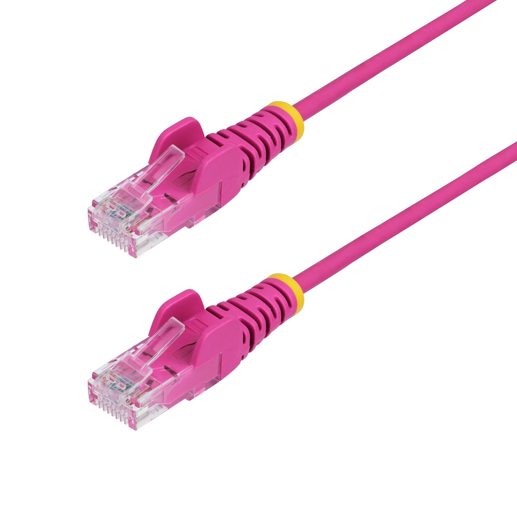 Pink Slim CAT6 Ethernet Cable, Snagless, 100W PoE, UTP, LSZH, 28AWG Pure Bare Copper Wire, Slim RJ45 Network Patch Cord w/Strain Reliefs, Fluke Tested
