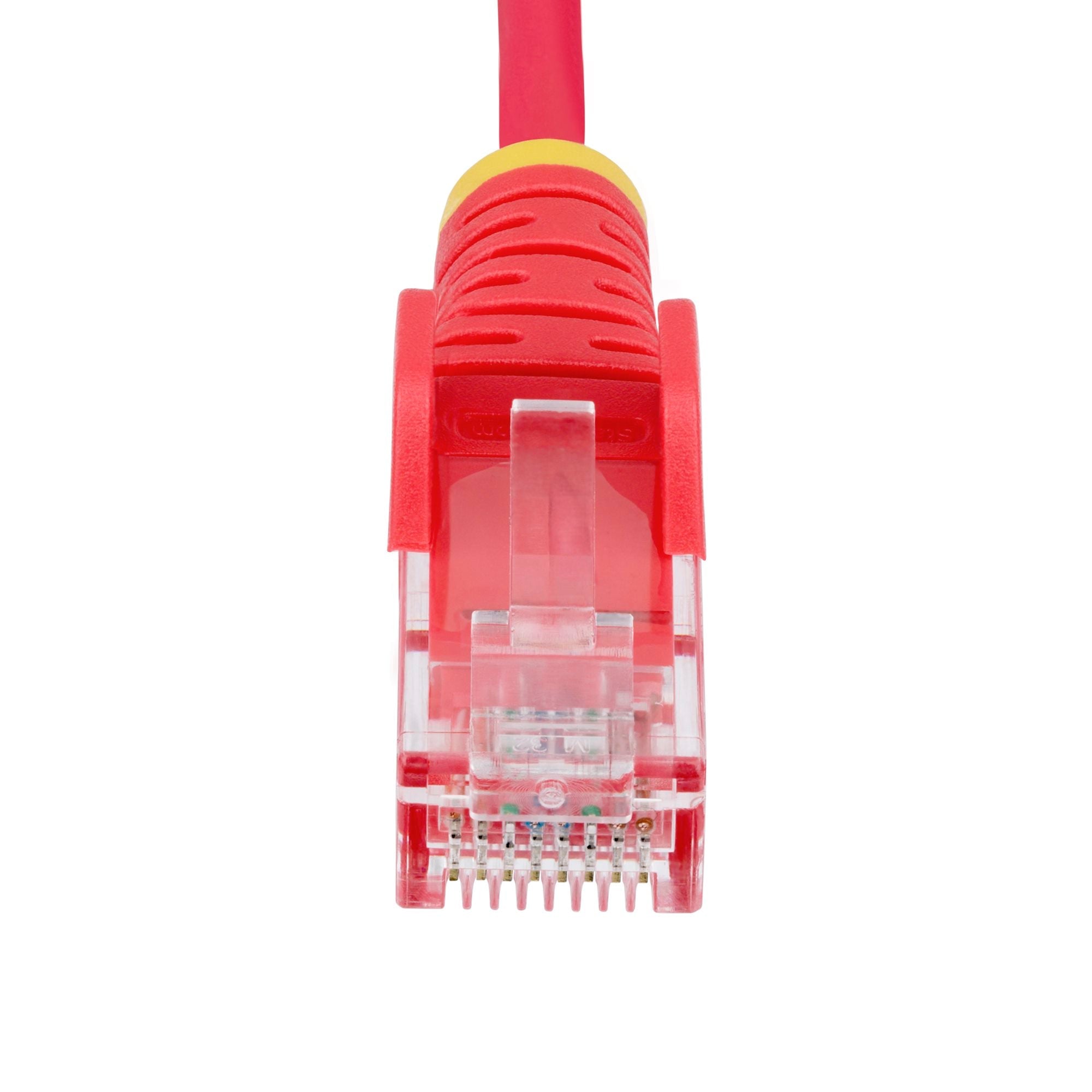 Red Slim CAT6 Ethernet Cable, Snagless, 100W PoE, UTP, LSZH, 28AWG Pure Bare Copper Wire, Slim RJ45 Network Patch Cord w/Strain Reliefs, Fluke Tested