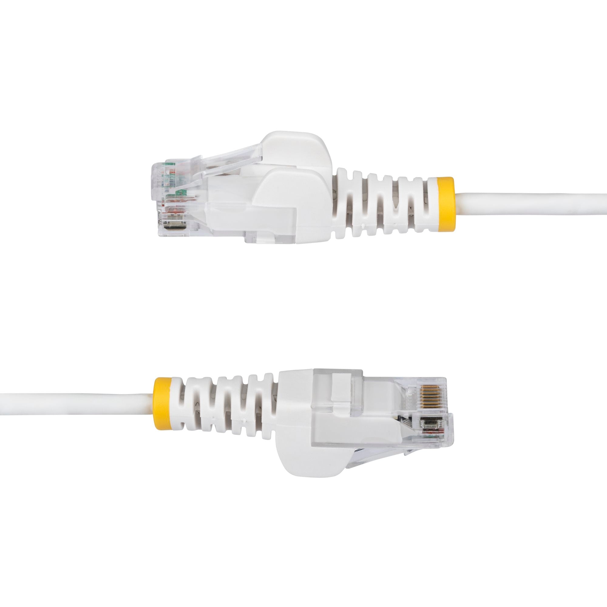 White Slim CAT6 Ethernet Cable, Snagless, 100W PoE, UTP, LSZH, 28AWG Pure Bare Copper Wire, Slim RJ45 Network Patch Cord w/Strain Reliefs, Fluke Tested