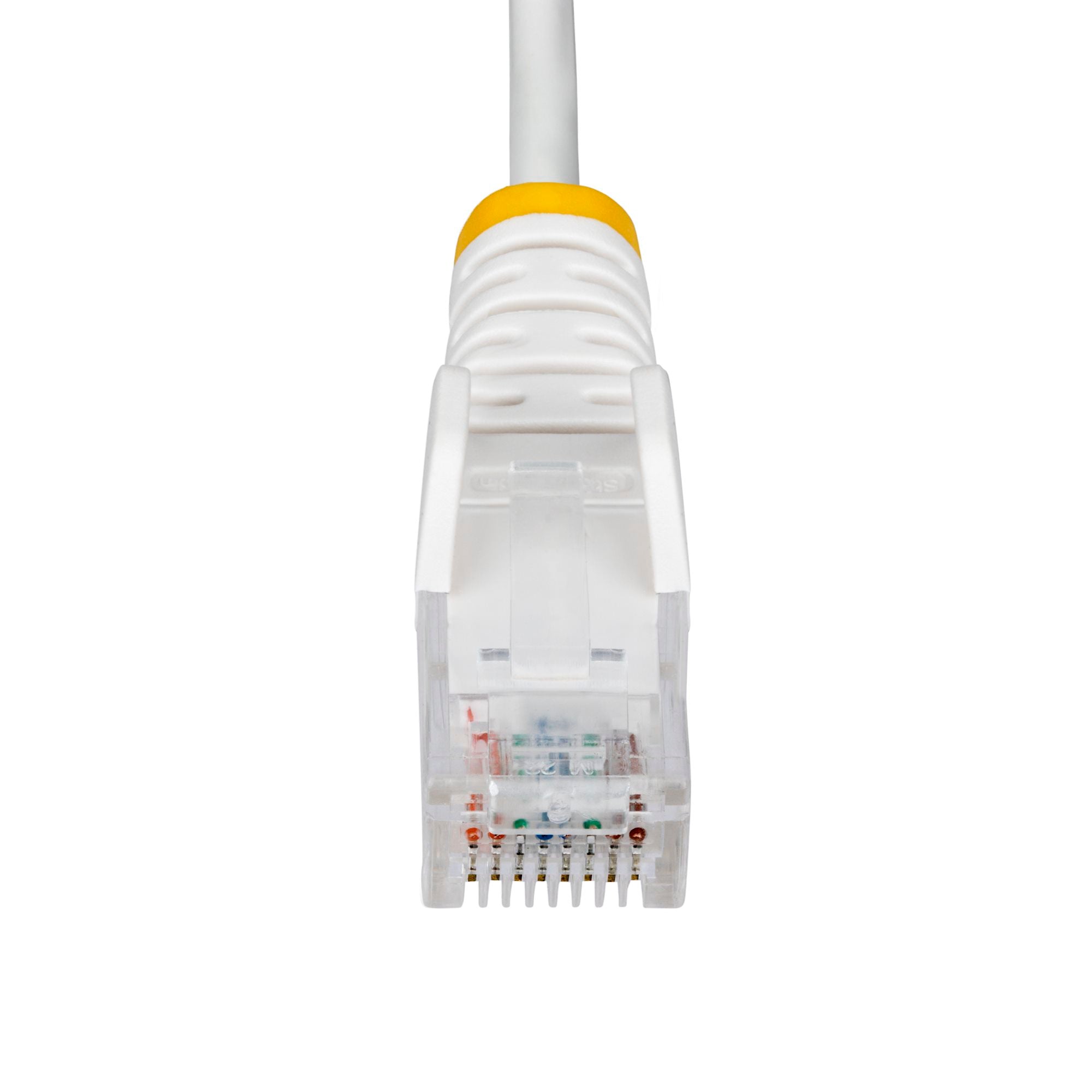 White Slim CAT6 Ethernet Cable, Snagless, 100W PoE, UTP, LSZH, 28AWG Pure Bare Copper Wire, Slim RJ45 Network Patch Cord w/Strain Reliefs, Fluke Tested