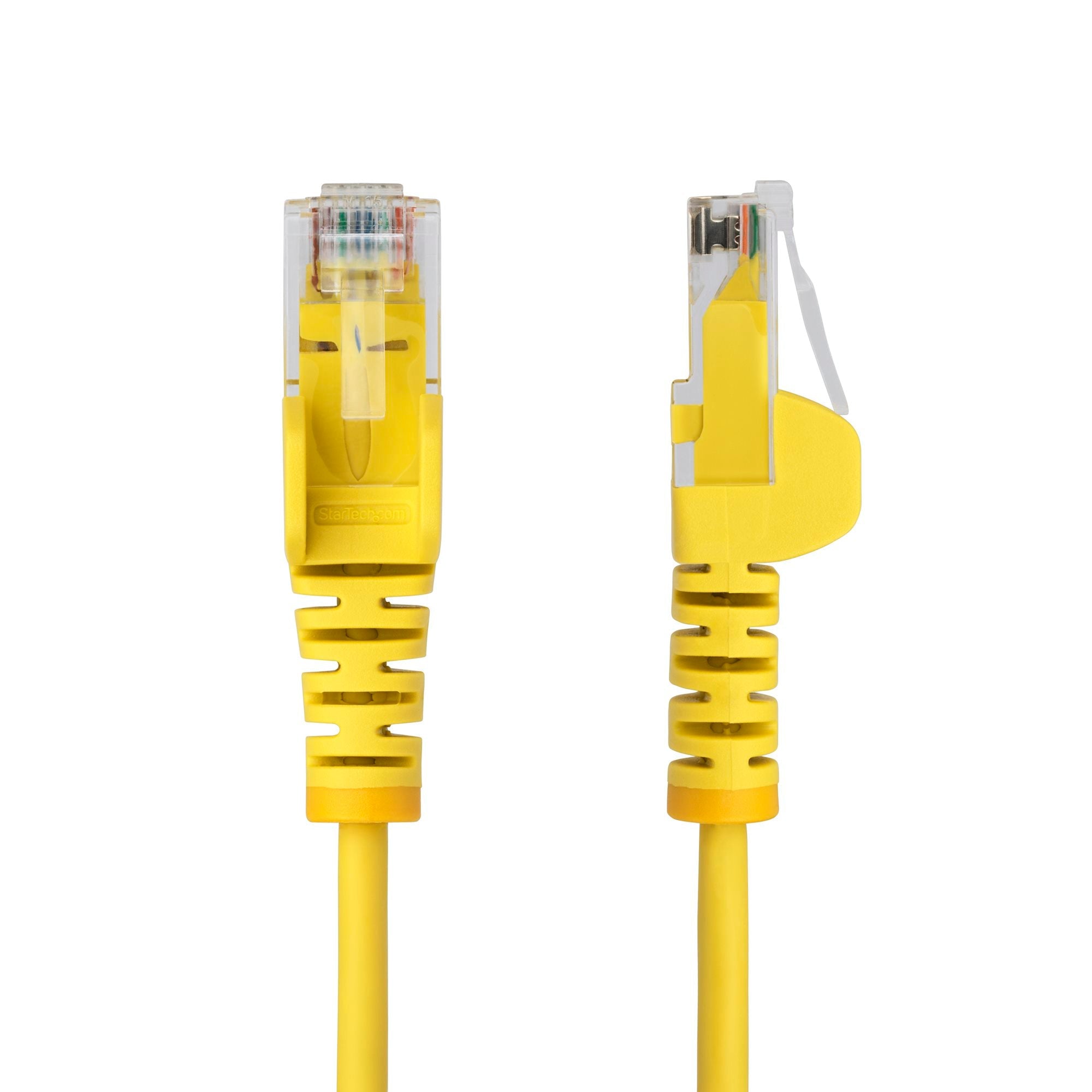 Yellow Slim CAT6 Ethernet Cable, Snagless, 100W PoE, UTP, LSZH, 28AWG Pure Bare Copper Wire, Slim RJ45 Network Patch Cord w/Strain Reliefs, Fluke Tested