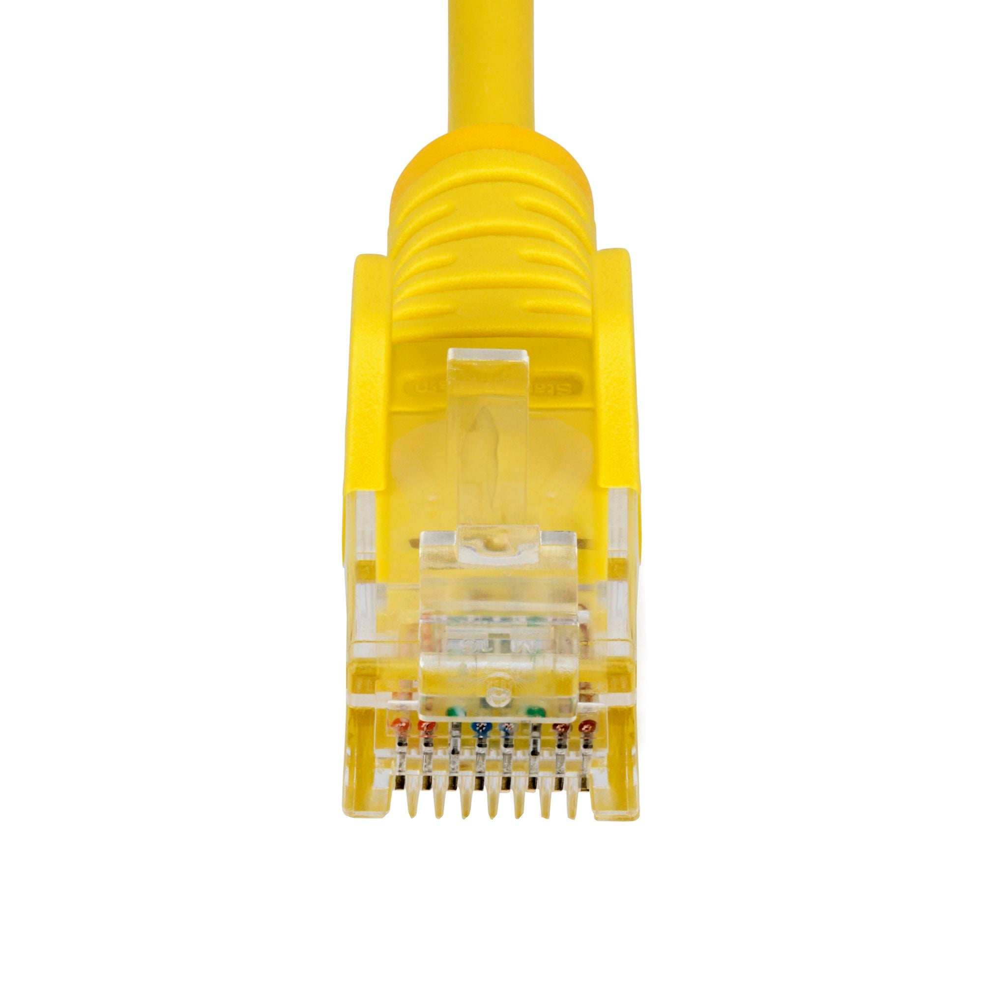 Yellow Slim CAT6 Ethernet Cable, Snagless, 100W PoE, UTP, LSZH, 28AWG Pure Bare Copper Wire, Slim RJ45 Network Patch Cord w/Strain Reliefs, Fluke Tested