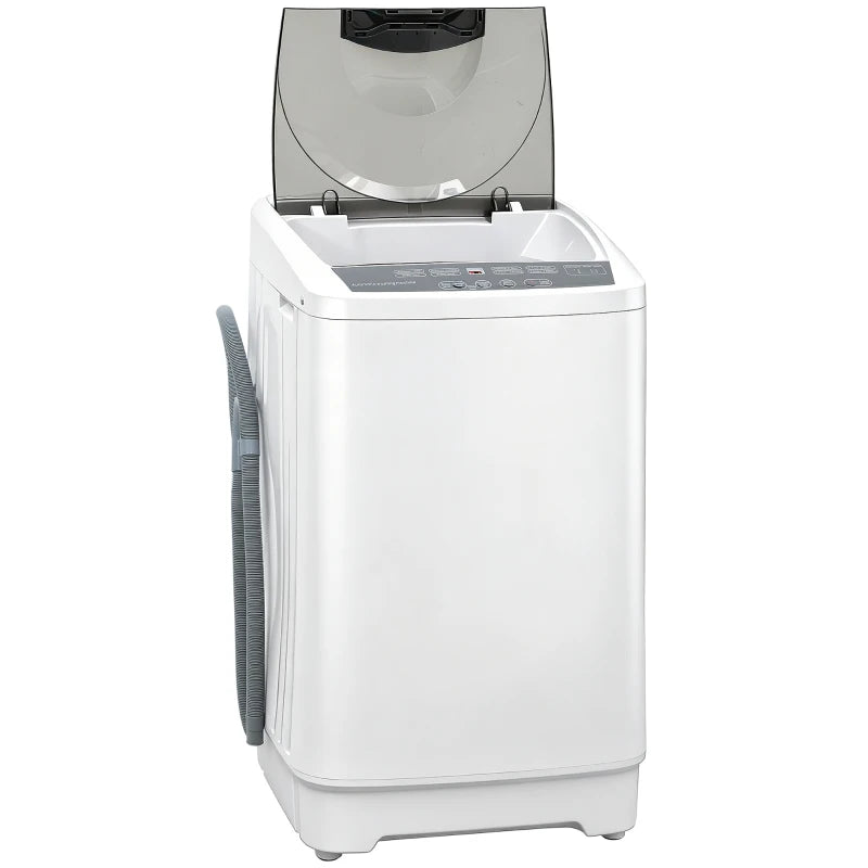 Compact Washer, Portable Washing Machine, Full Automatic Washer with 8 Programs and 6 Water Levels, White